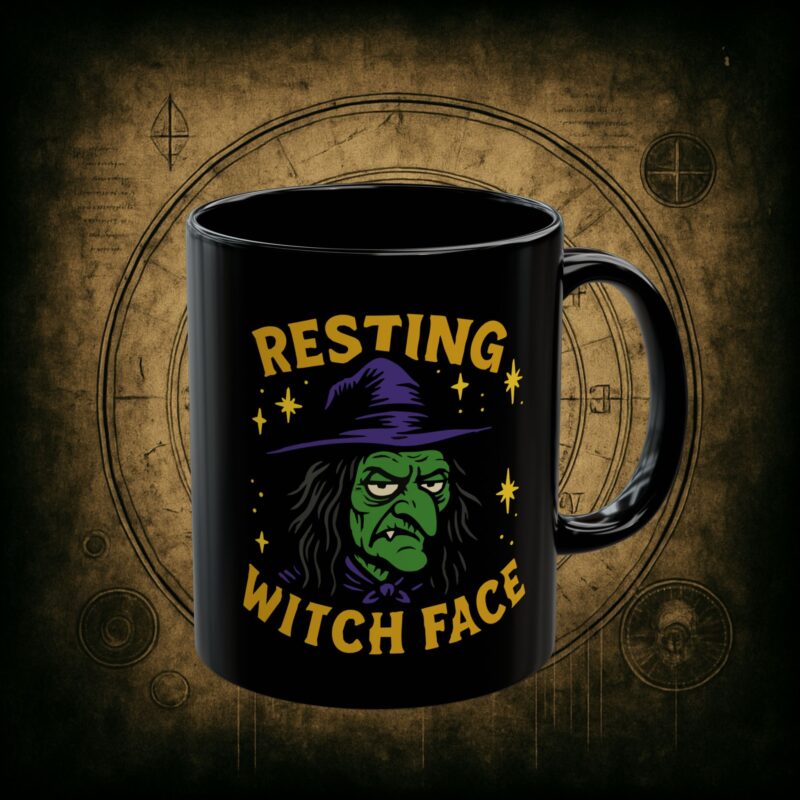 Resting Witch Face Ceramic Mug