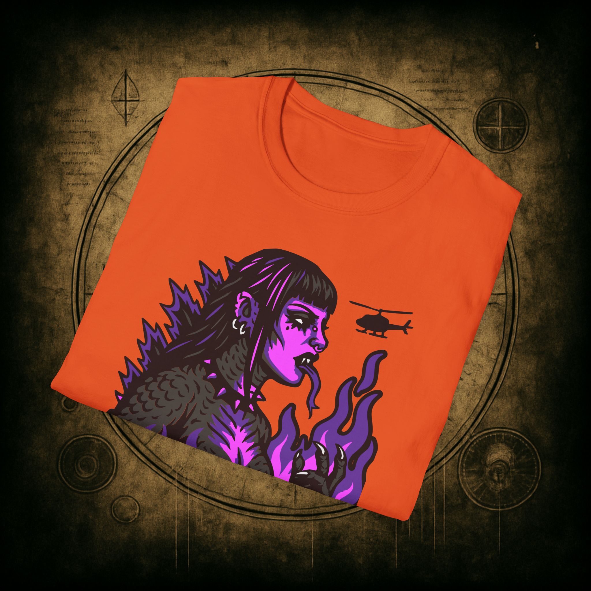 Gothzilla (Purple) Unisex T-Shirt - Image 34