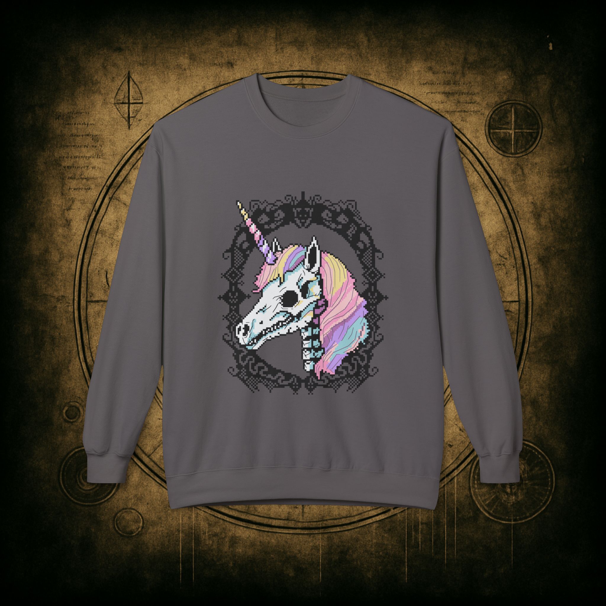 Pastel Goth Skeleton Unicorn Unisex Sweatshirt