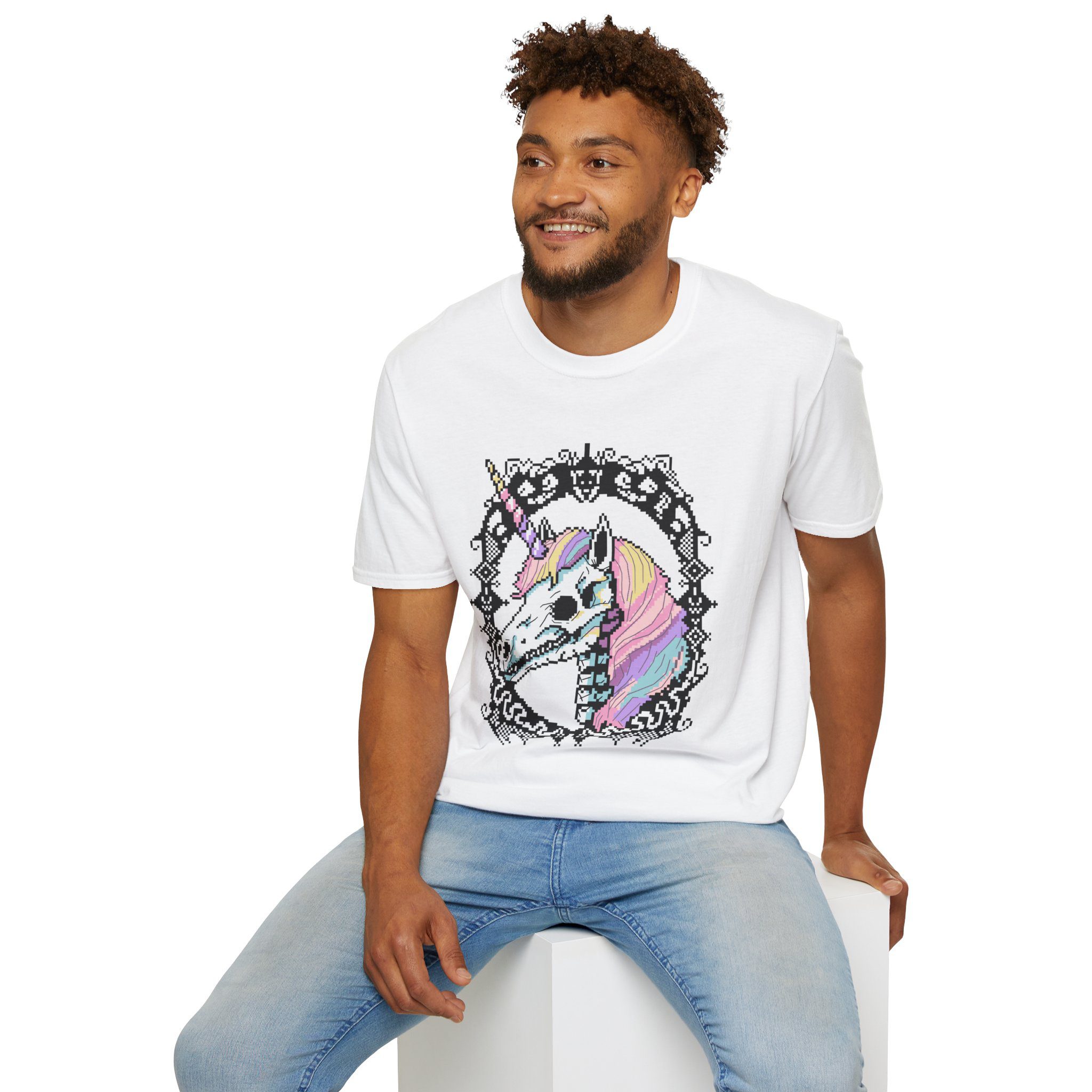 Pastel Goth Skeleton Unicorn Unisex T-shirt - Image 21