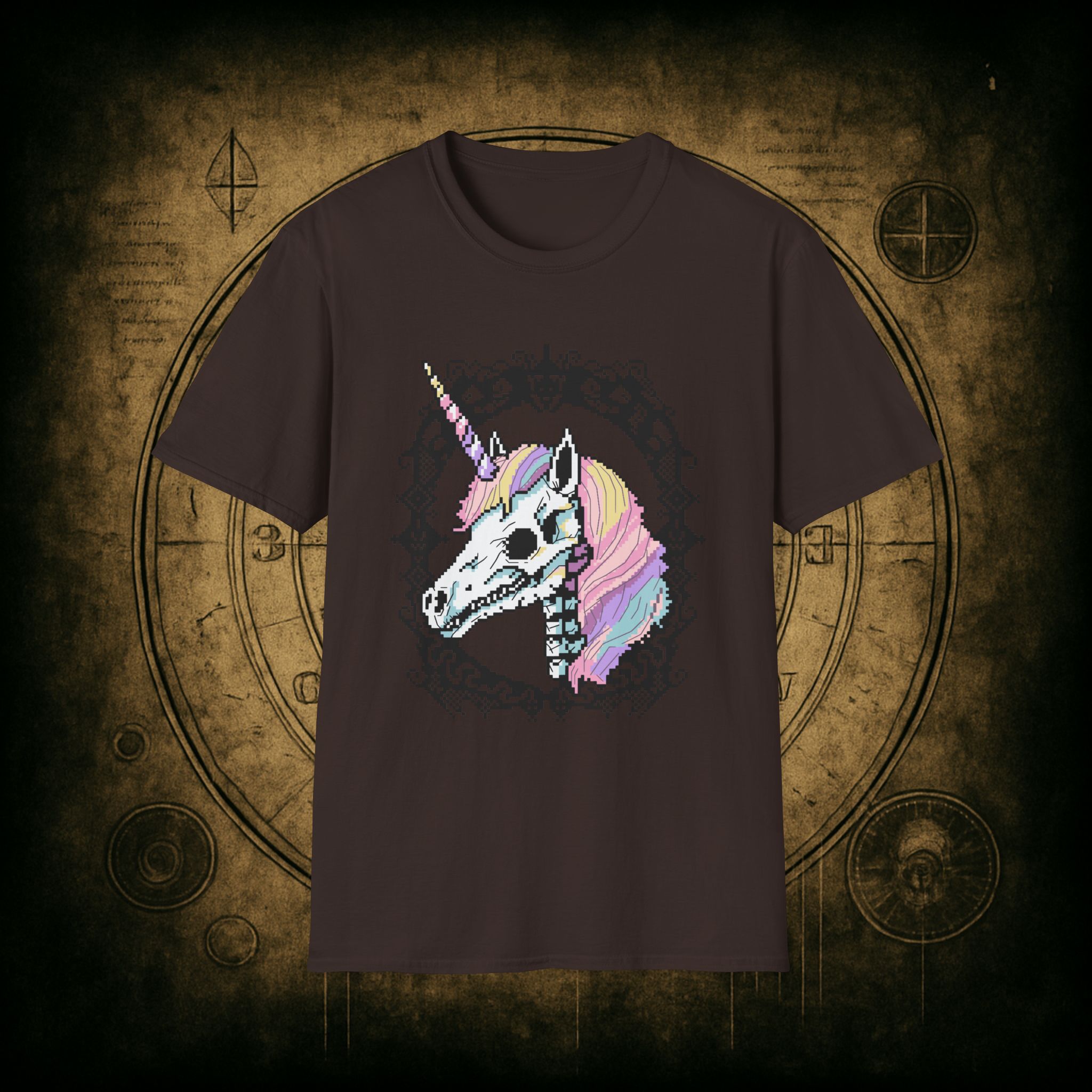 Pastel Goth Skeleton Unicorn Unisex T-shirt - Image 38