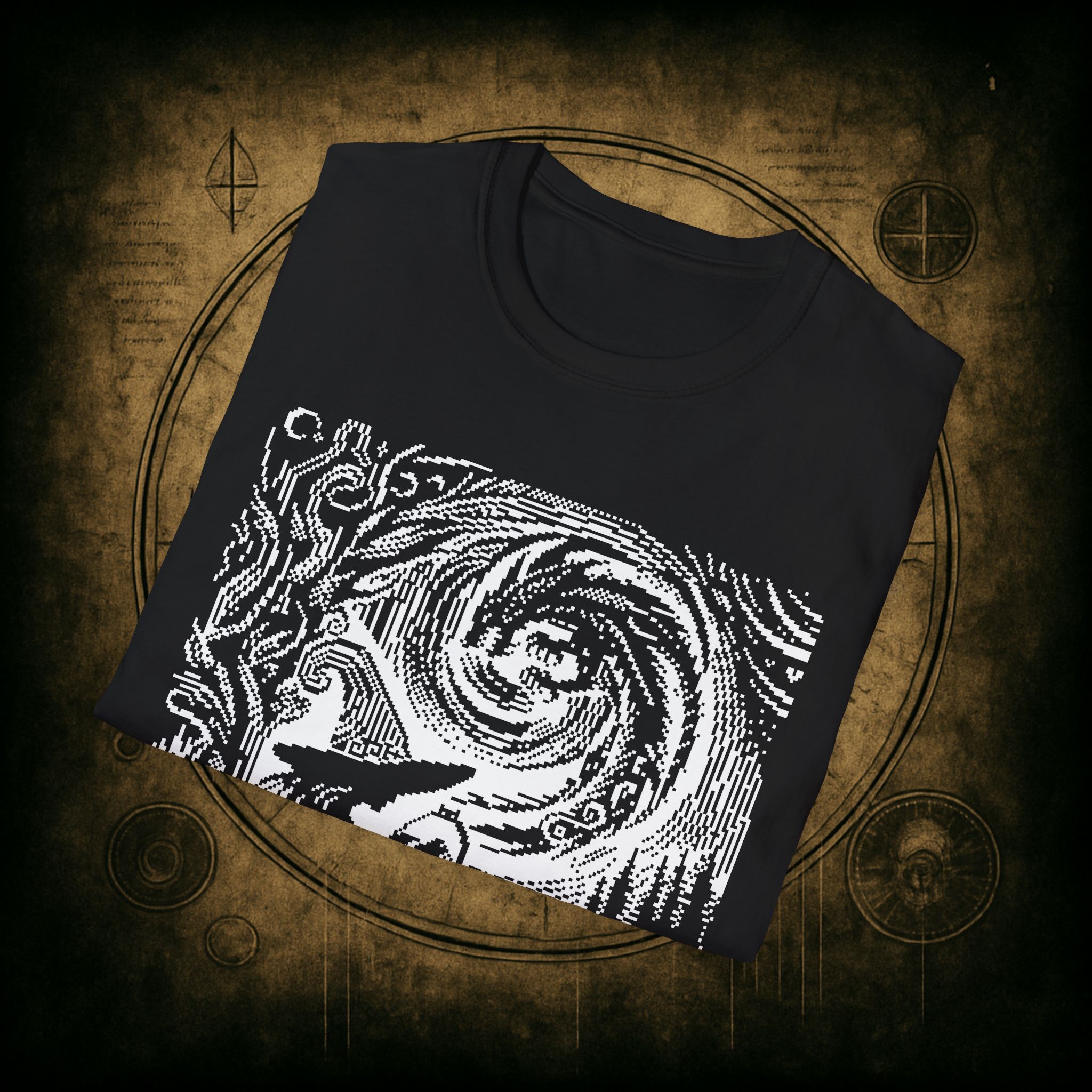 Woodcut Stitch Witch Unisex T-Shirt - Image 9