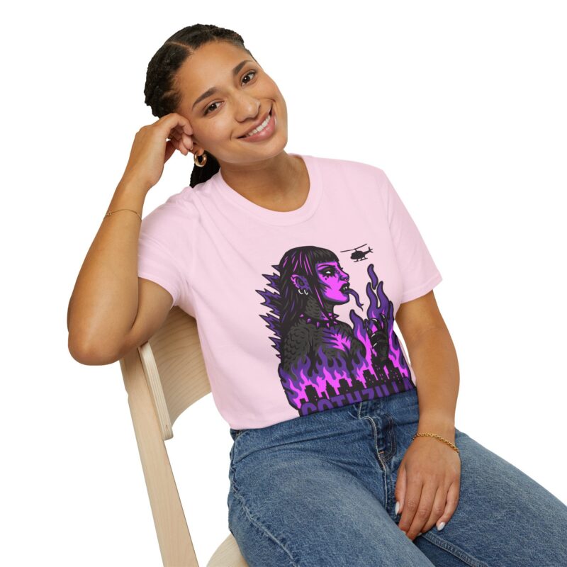 Gothzilla (Purple) Unisex T-Shirt - Image 66