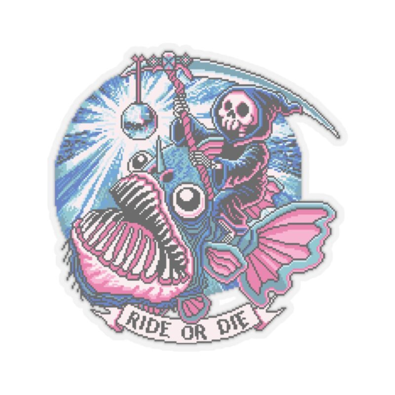 Ride or Die Angler Fish Kiss-Cut Sticker - Image 4