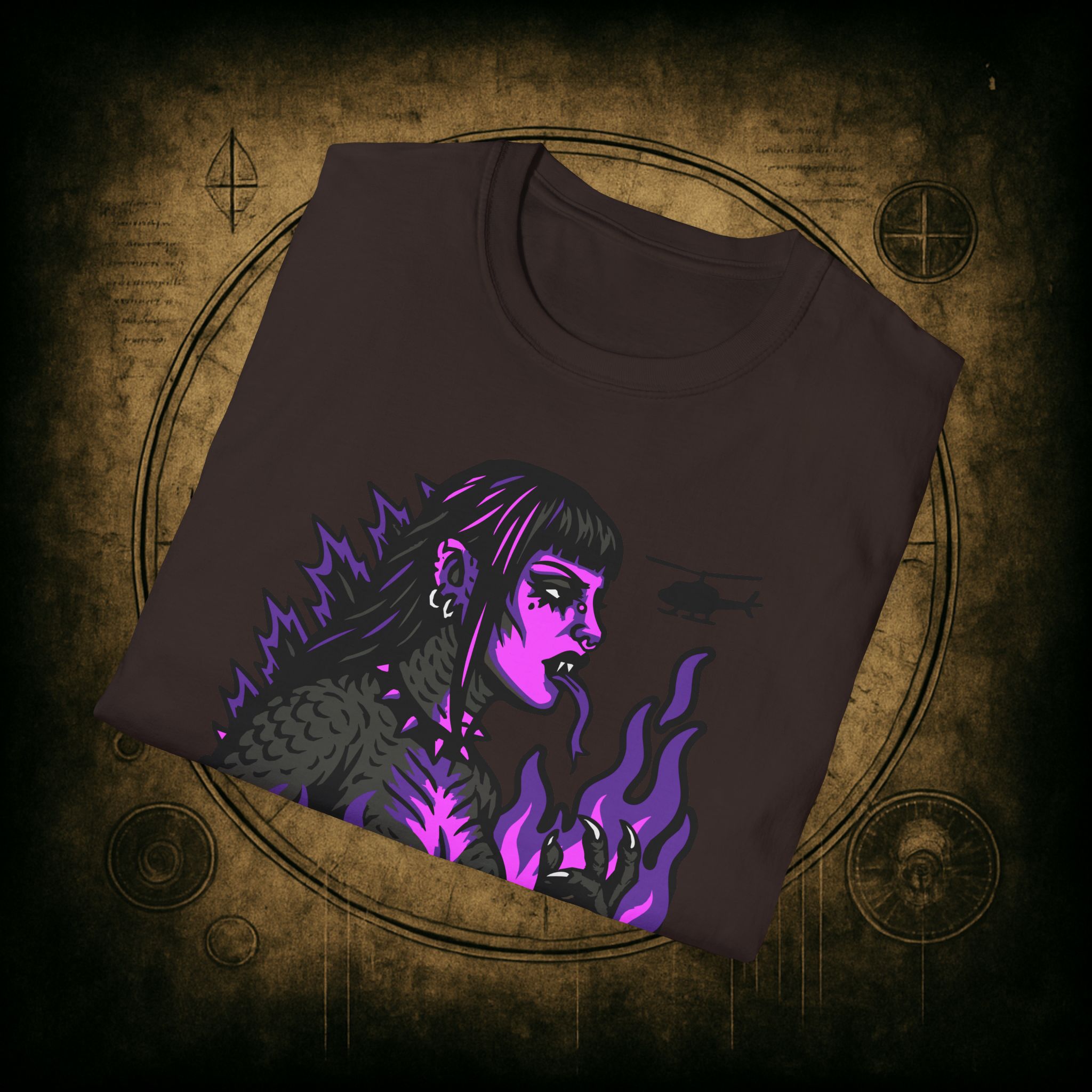 Gothzilla (Purple) Unisex T-Shirt - Image 39