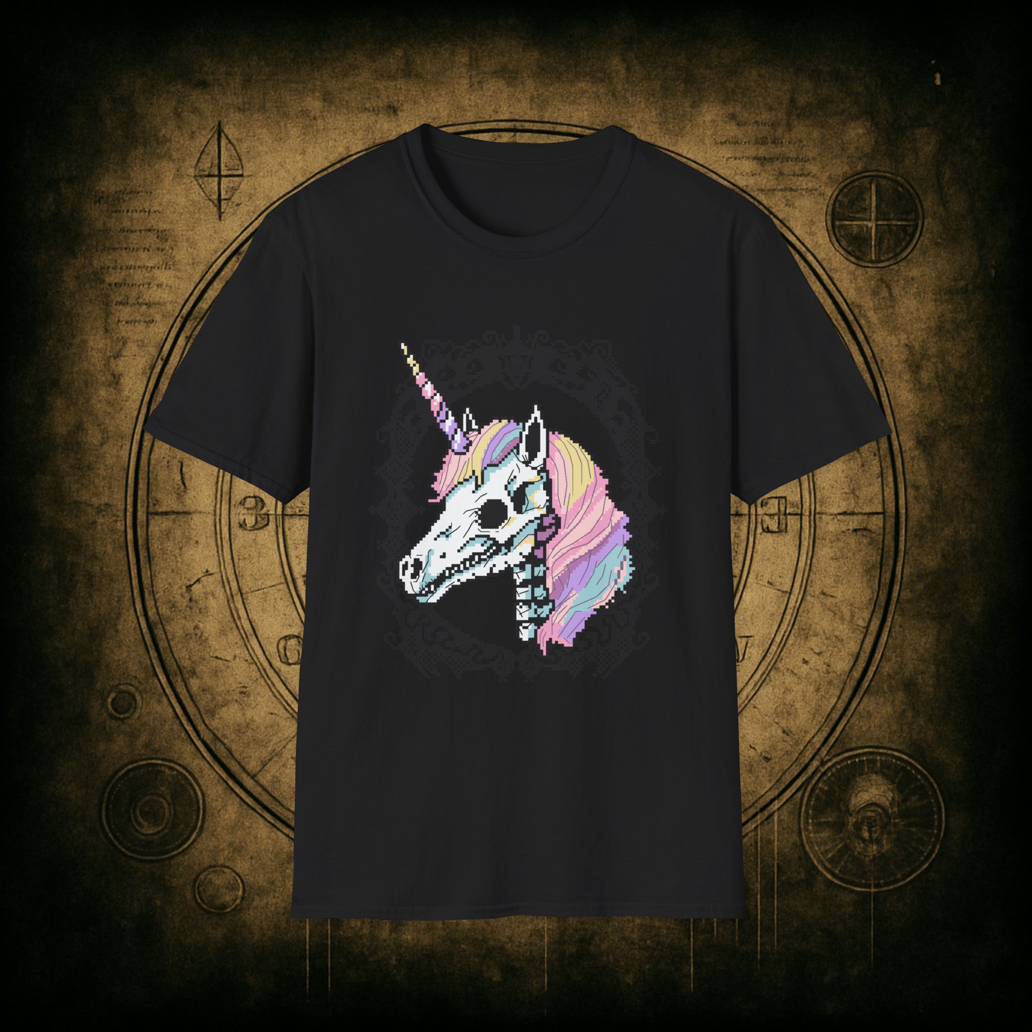 Pastel Goth Skeleton Unicorn Unisex T-shirt - Image 6