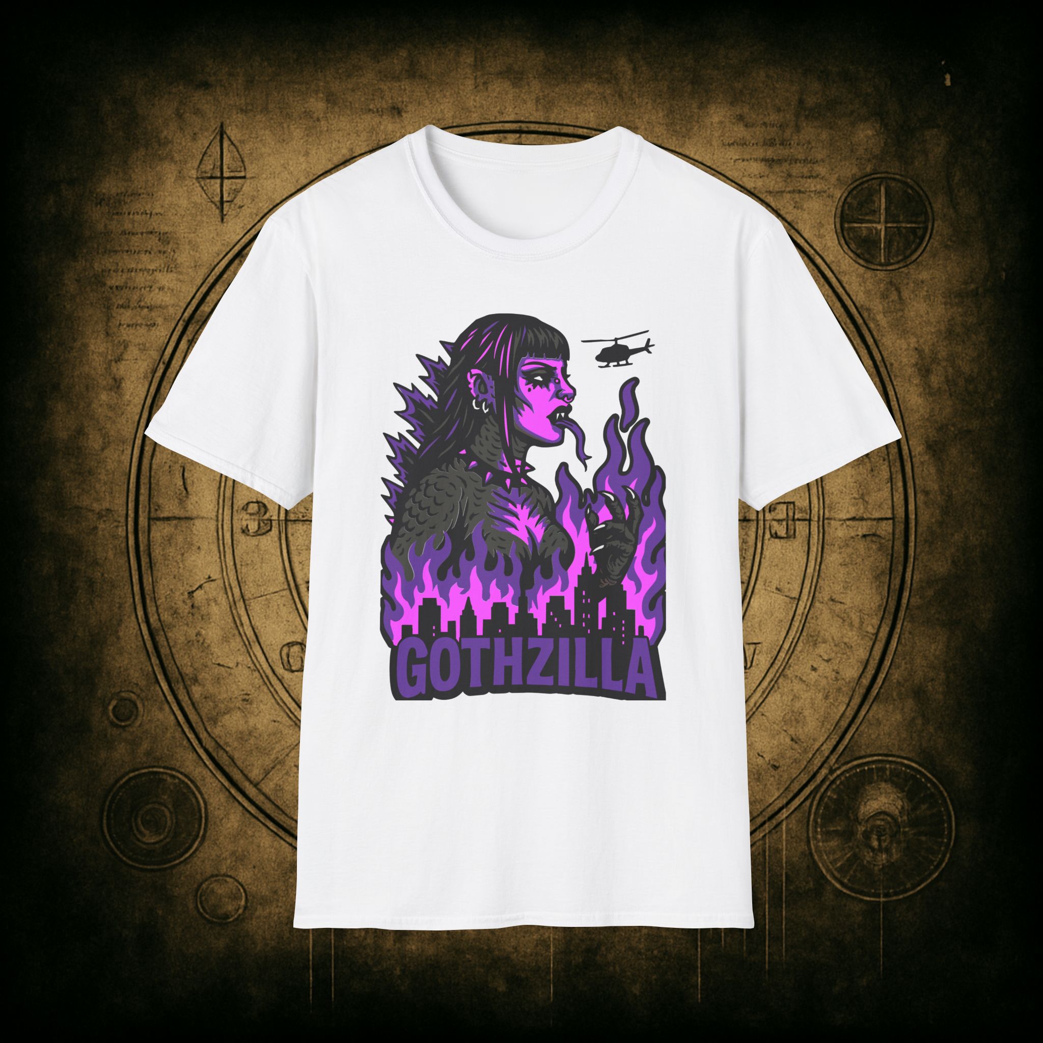 Gothzilla (Purple) Unisex T-Shirt - Image 18