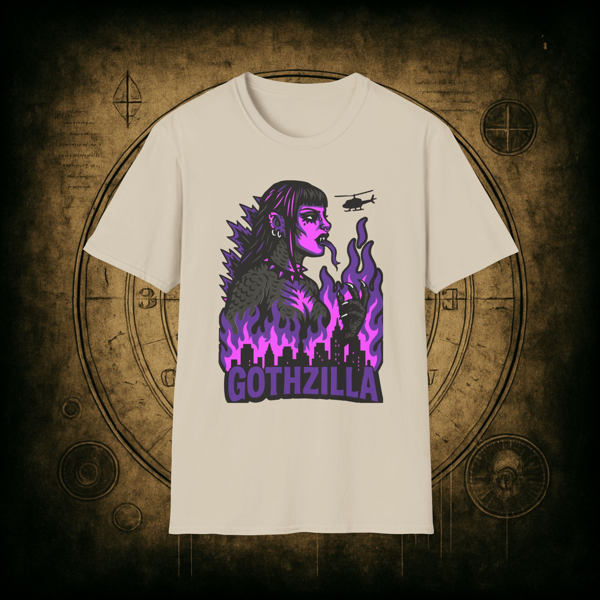 Gothzilla (Purple) Unisex T-Shirt - Image 22