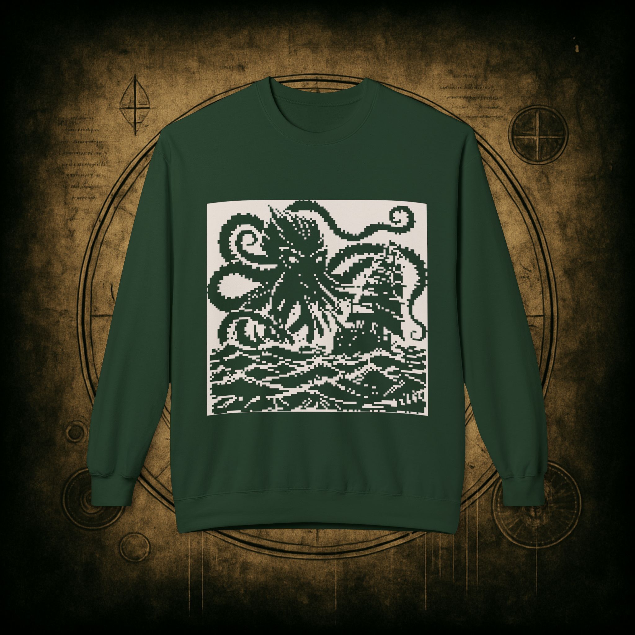 Woodcut Kraken Unisex Sweatshirt - Image 16