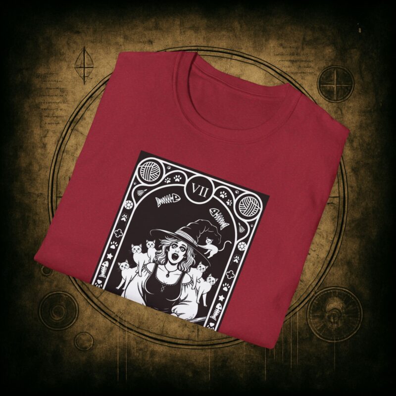 The Crazy Cat Lady Tarot Unisex T-Shirt - Image 74