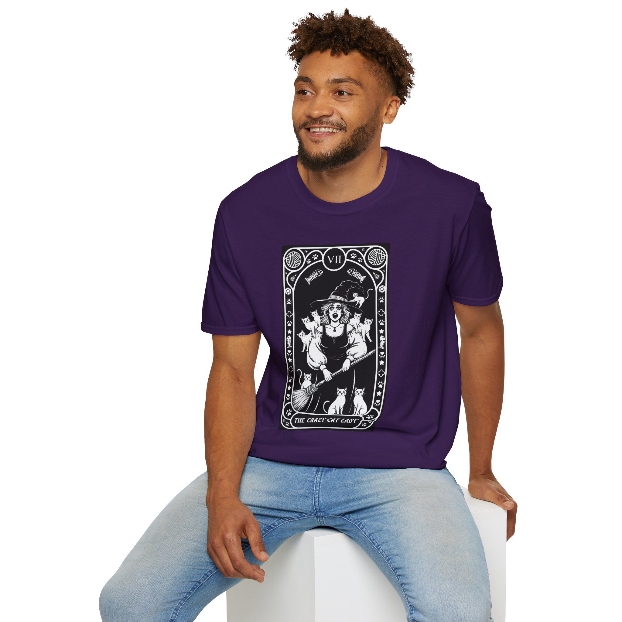 The Crazy Cat Lady Tarot Unisex T-Shirt - Image 62