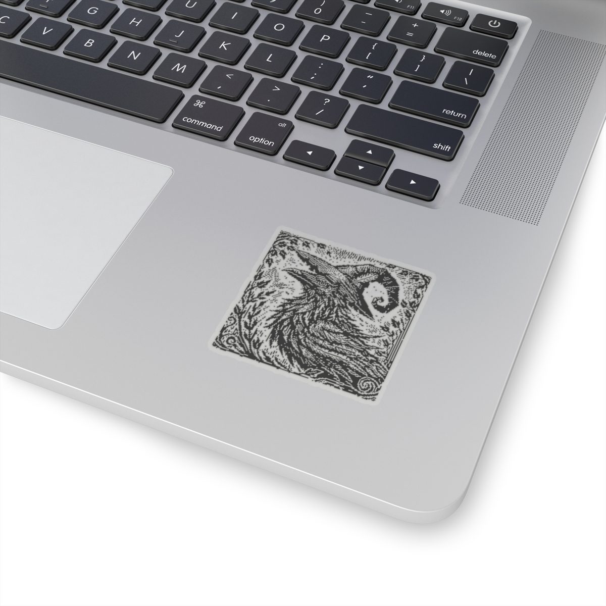 Woodcut Raven Kiss-Cut Sticker - Image 5