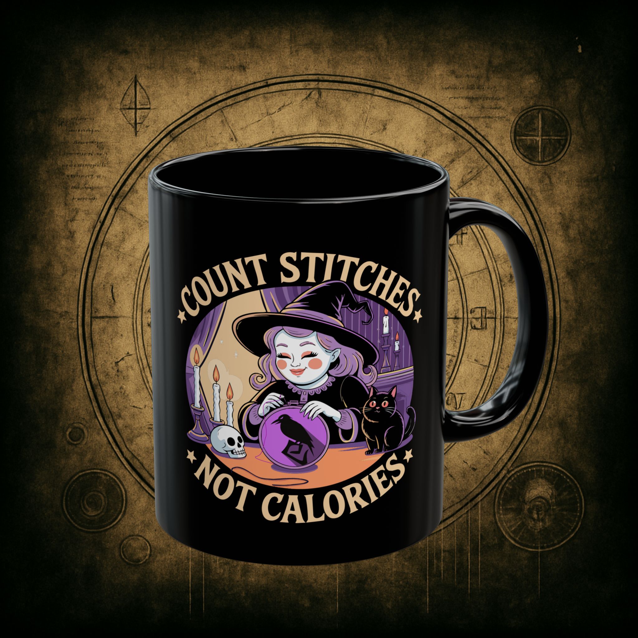 Count Stitches Not Calories Ceramic Mug