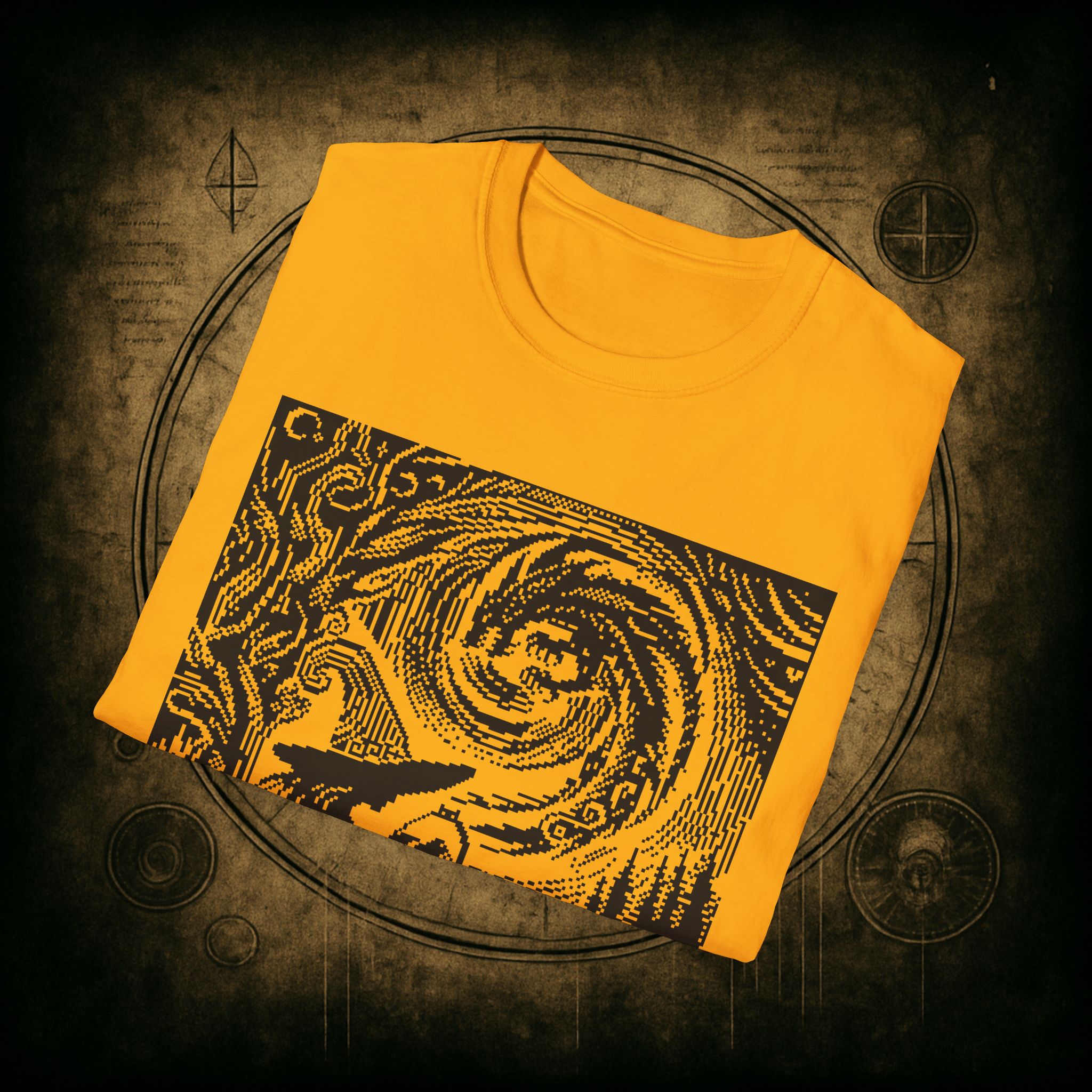 Woodcut Stitch Witch Unisex T-Shirt - Image 23