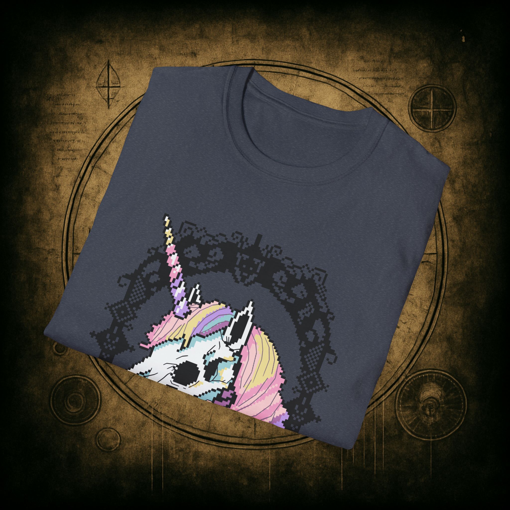 Pastel Goth Skeleton Unicorn Unisex T-shirt - Image 59