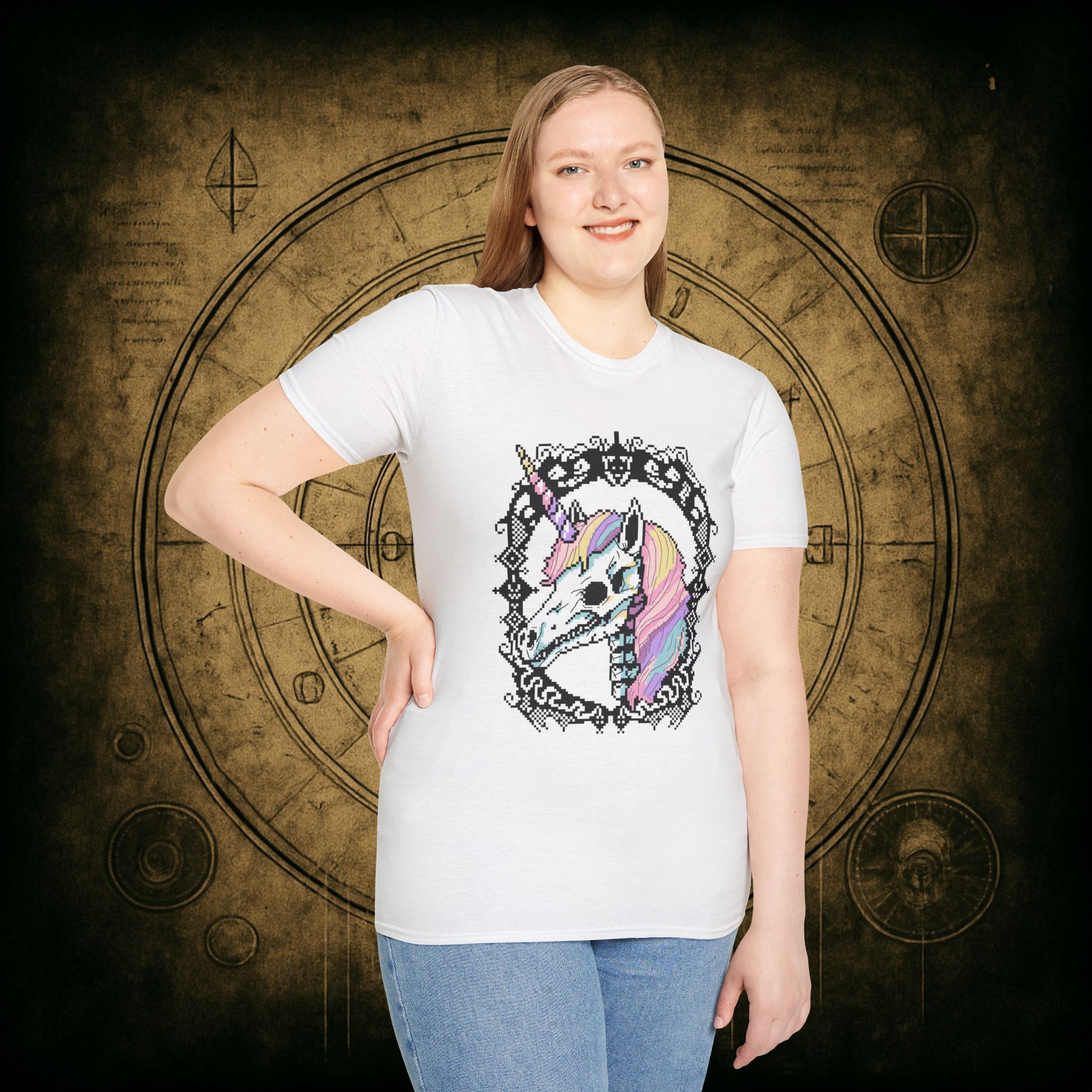 Pastel Goth Skeleton Unicorn Unisex T-shirt - Image 19