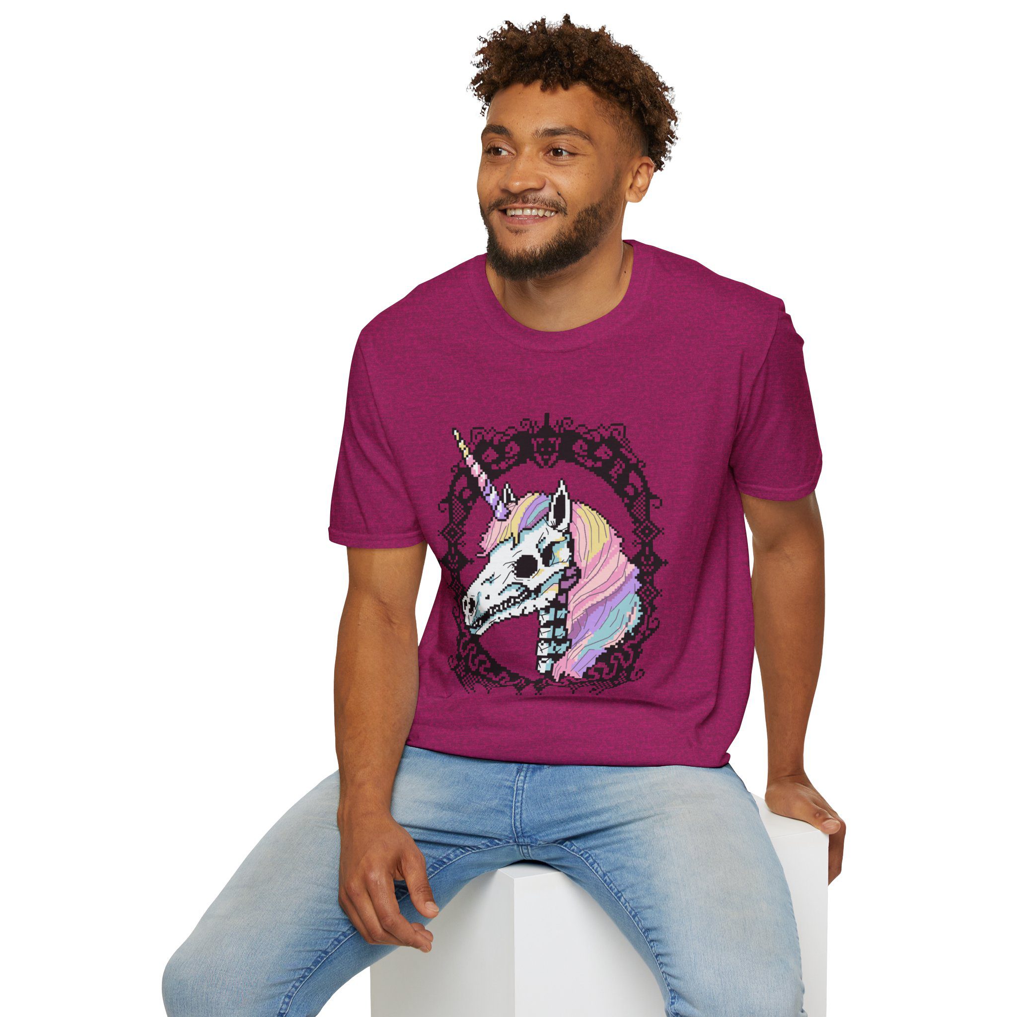 Pastel Goth Skeleton Unicorn Unisex T-shirt - Image 47