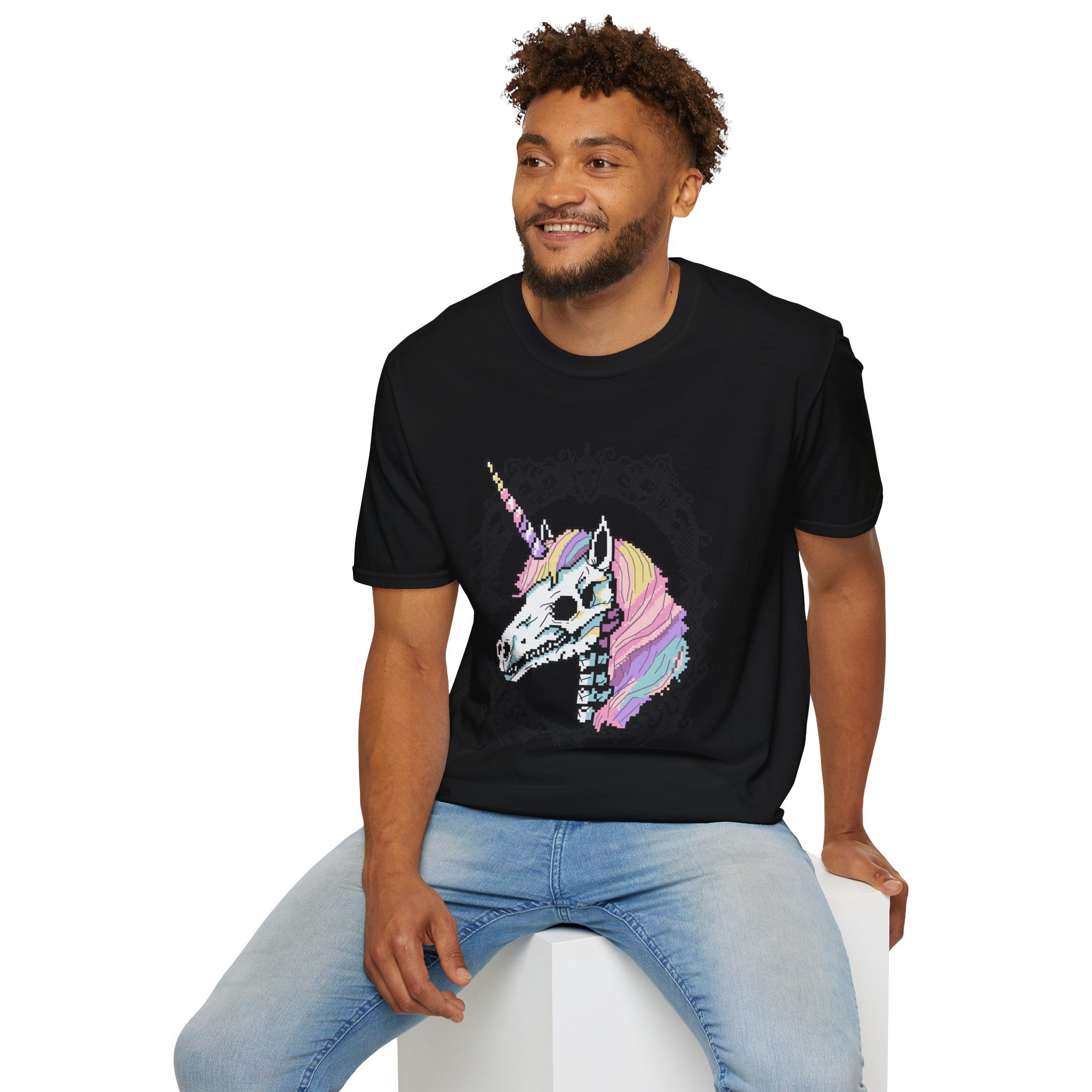 Pastel Goth Skeleton Unicorn Unisex T-shirt - Image 17