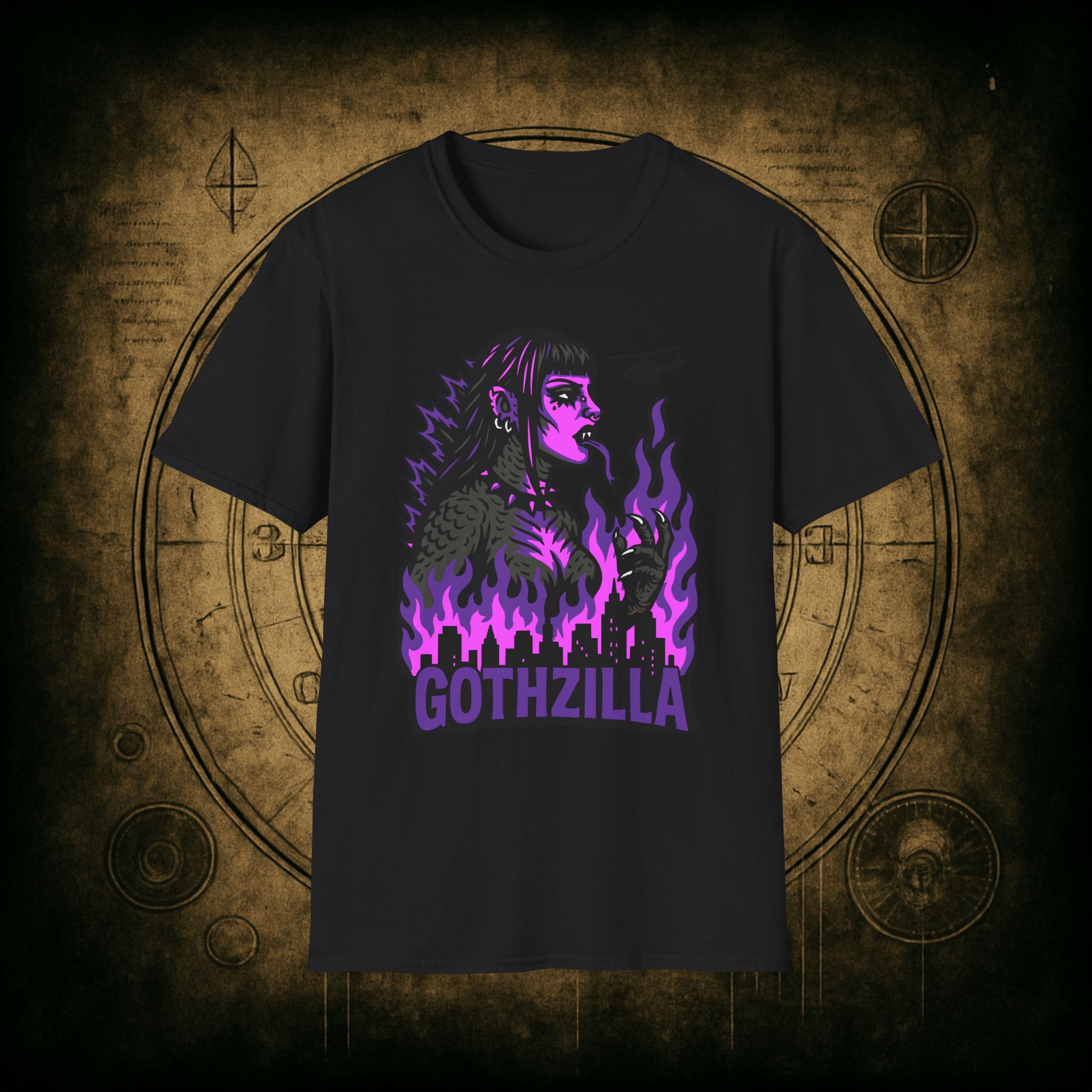 Gothzilla (Purple) Unisex T-Shirt - Image 6
