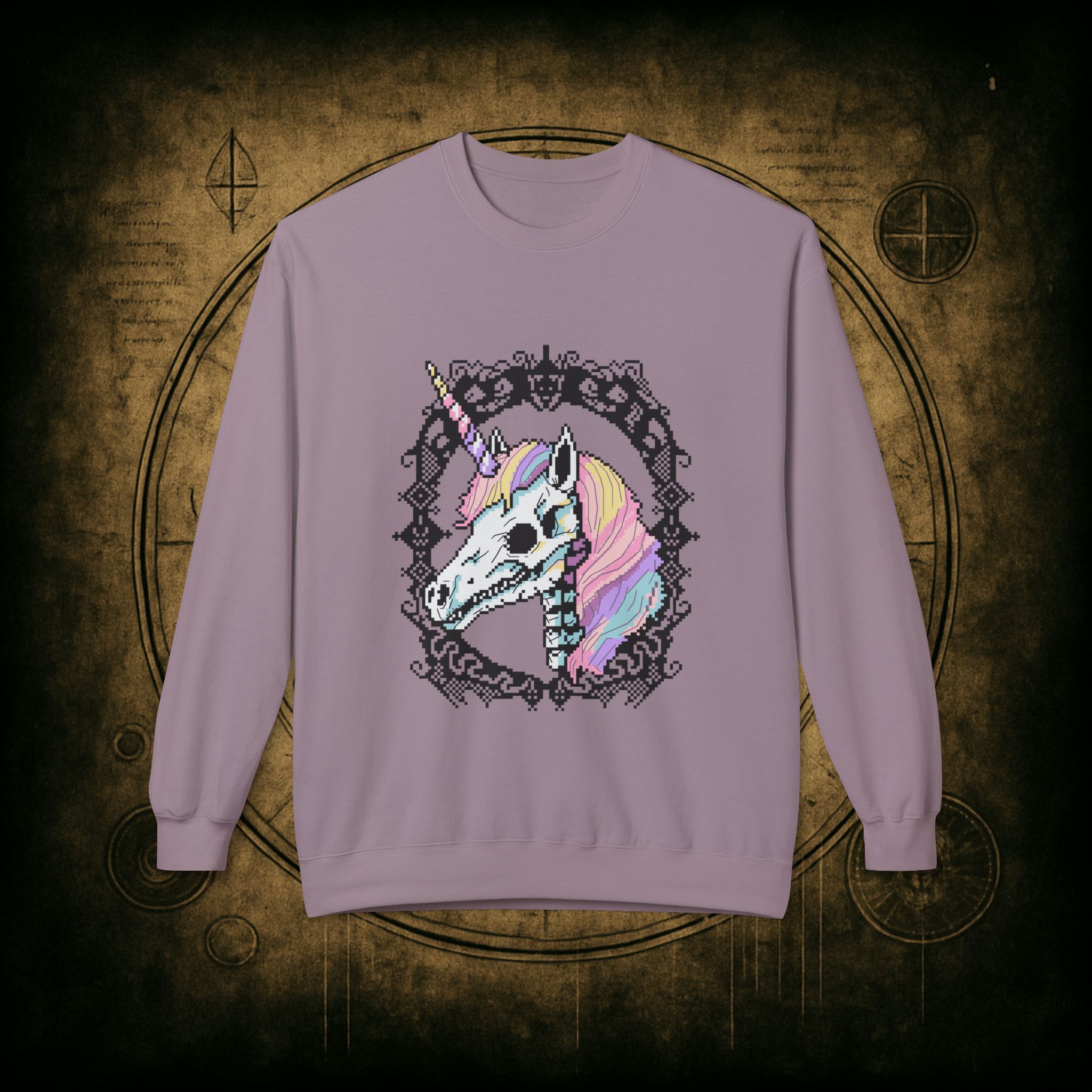 Pastel Goth Skeleton Unicorn Unisex Sweatshirt - Image 37