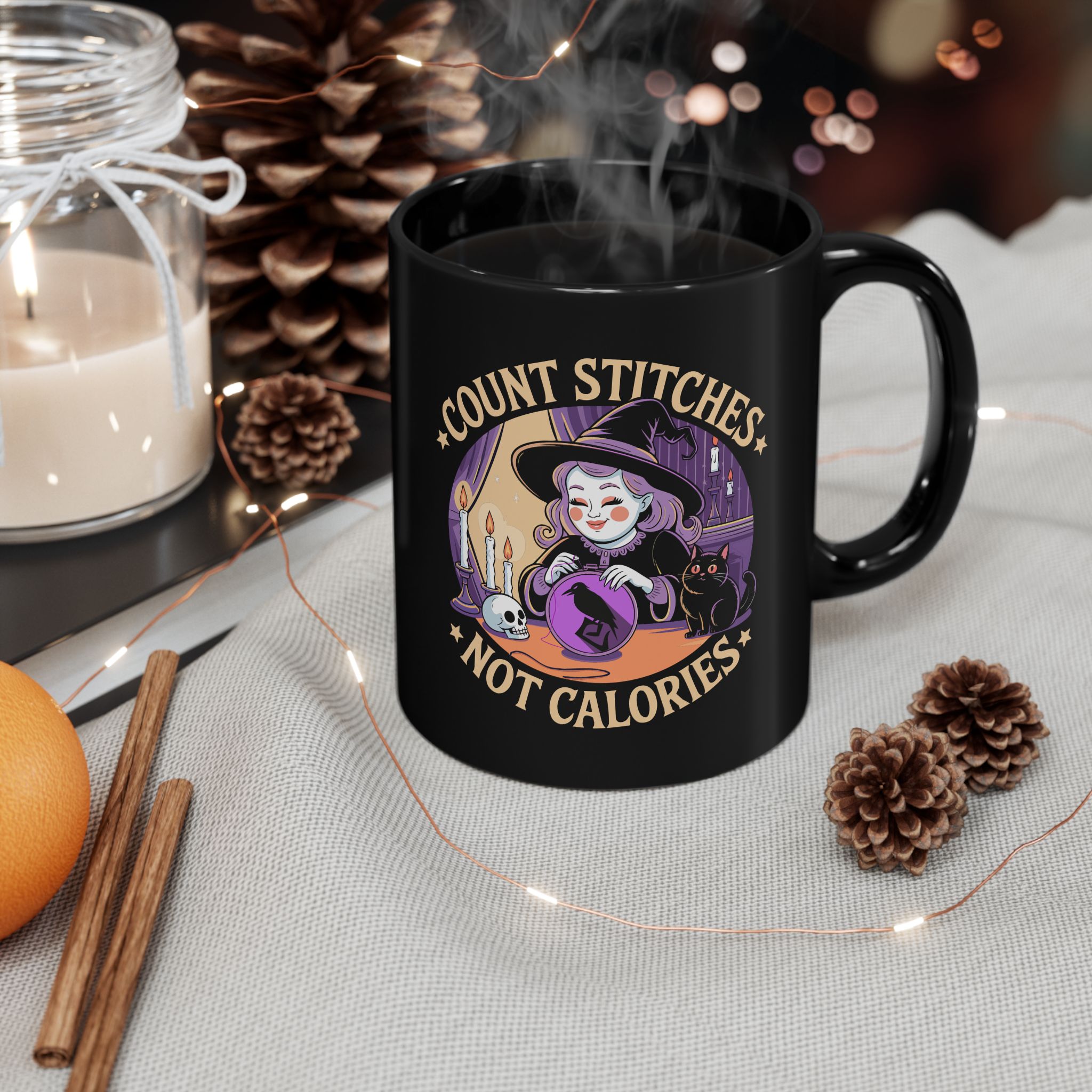 Count Stitches Not Calories Ceramic Mug - Image 4