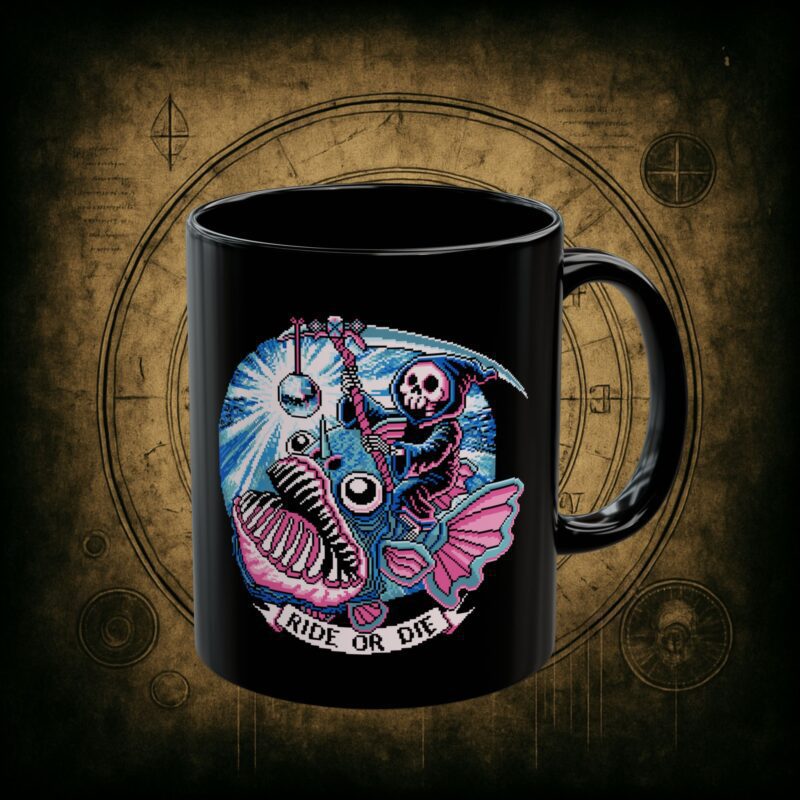 Ride or Die Angler Fish Ceramic Mug