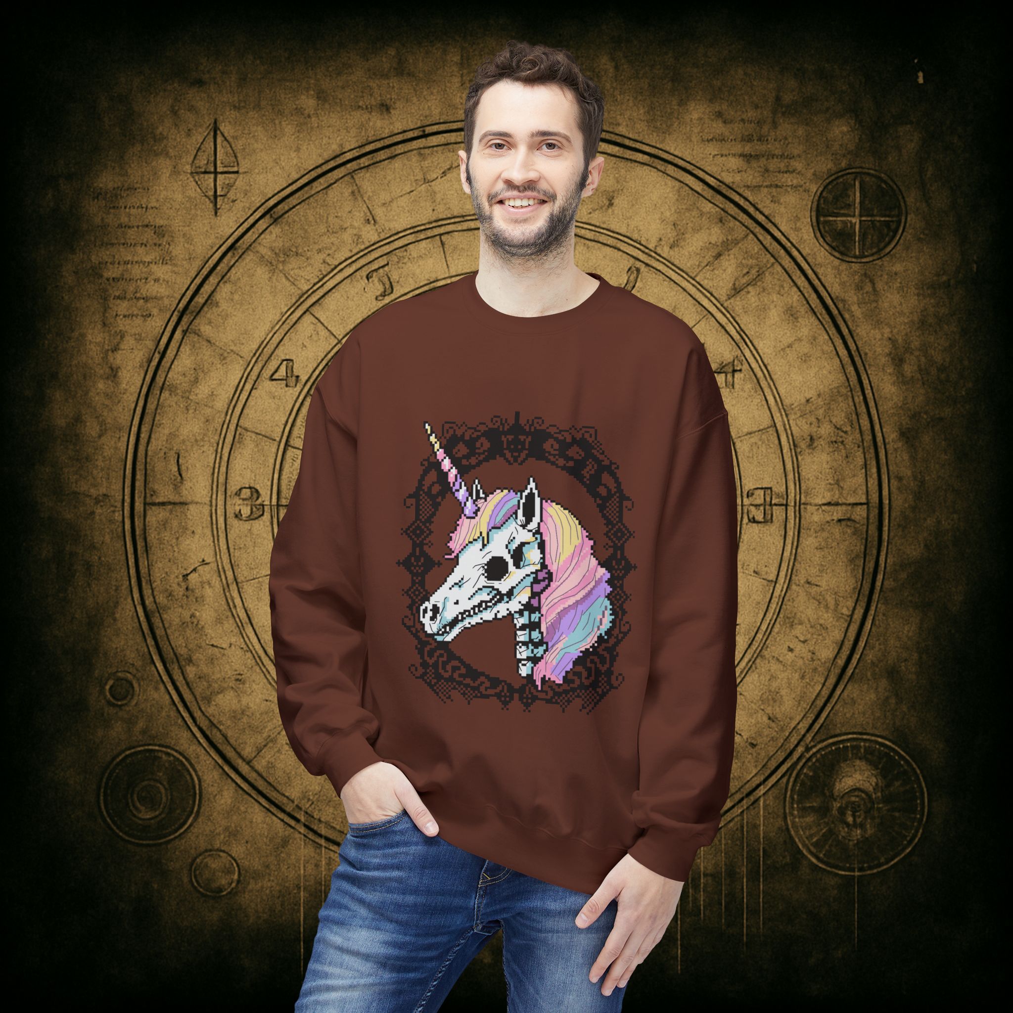 Pastel Goth Skeleton Unicorn Unisex Sweatshirt - Image 12