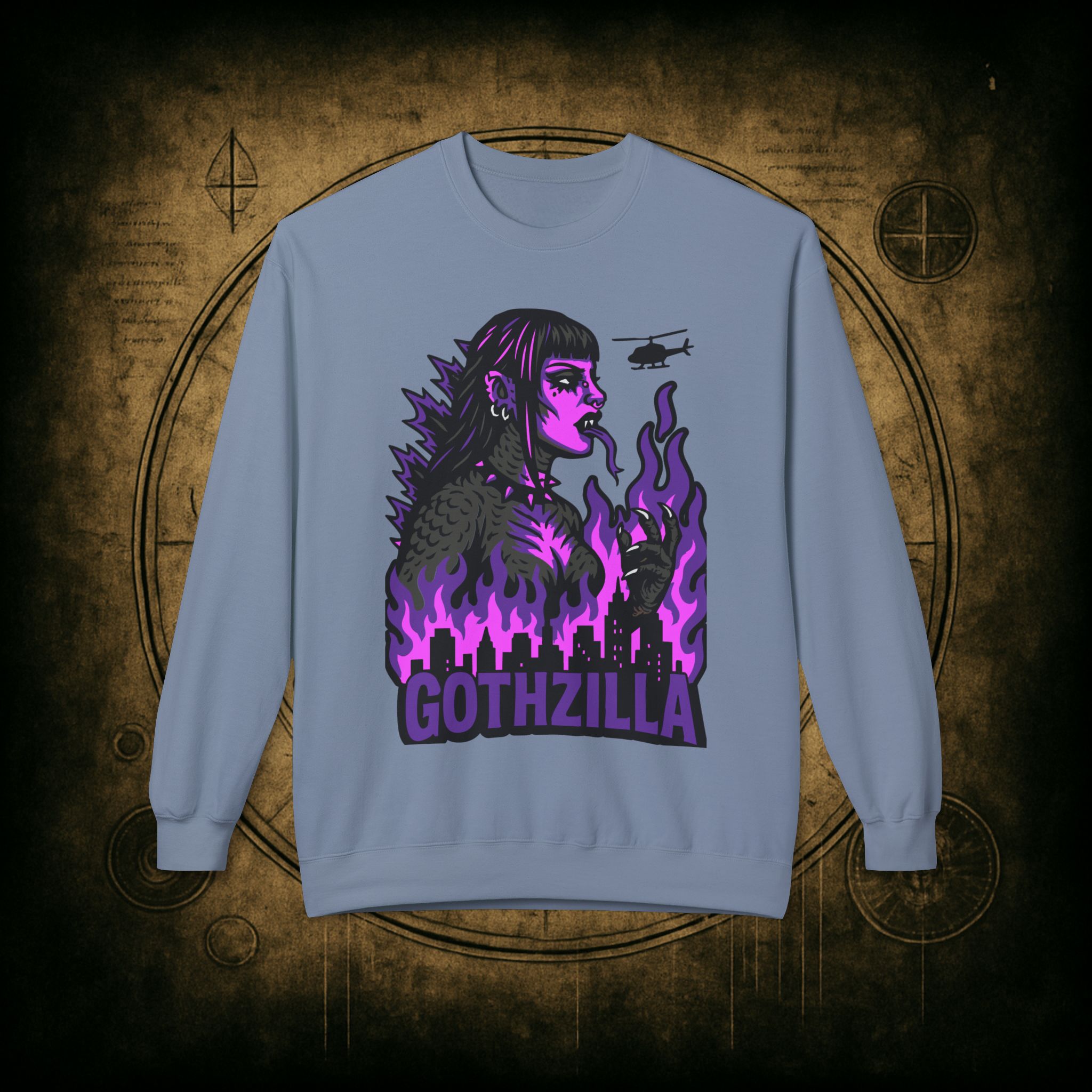 Gothzilla (Purple) Unisex Sweatshirt - Image 25