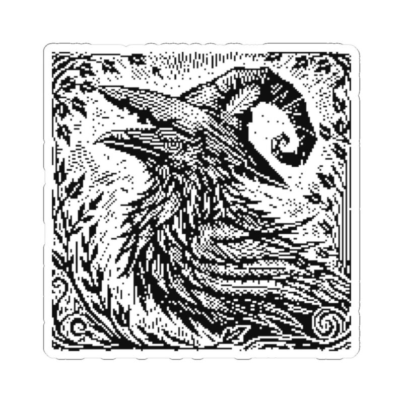Woodcut Raven Kiss-Cut Sticker