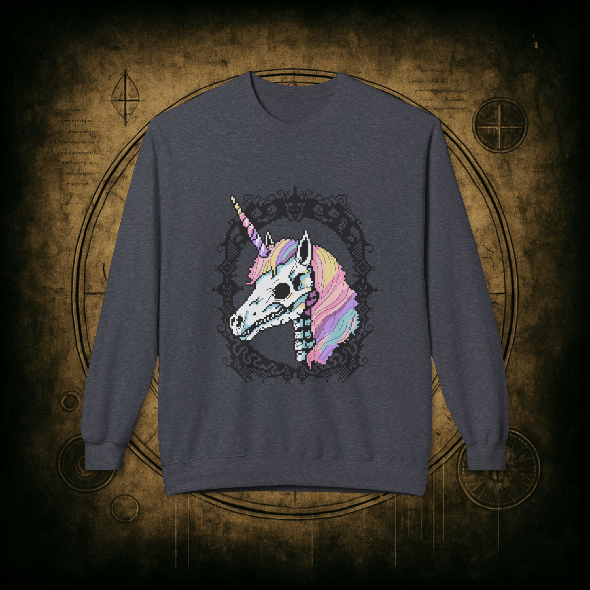 Pastel Goth Skeleton Unicorn Unisex Sweatshirt - Image 22