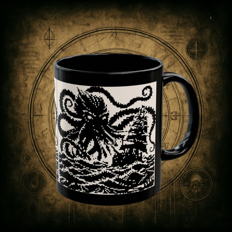 Woodcut Kraken Ceramic Mug