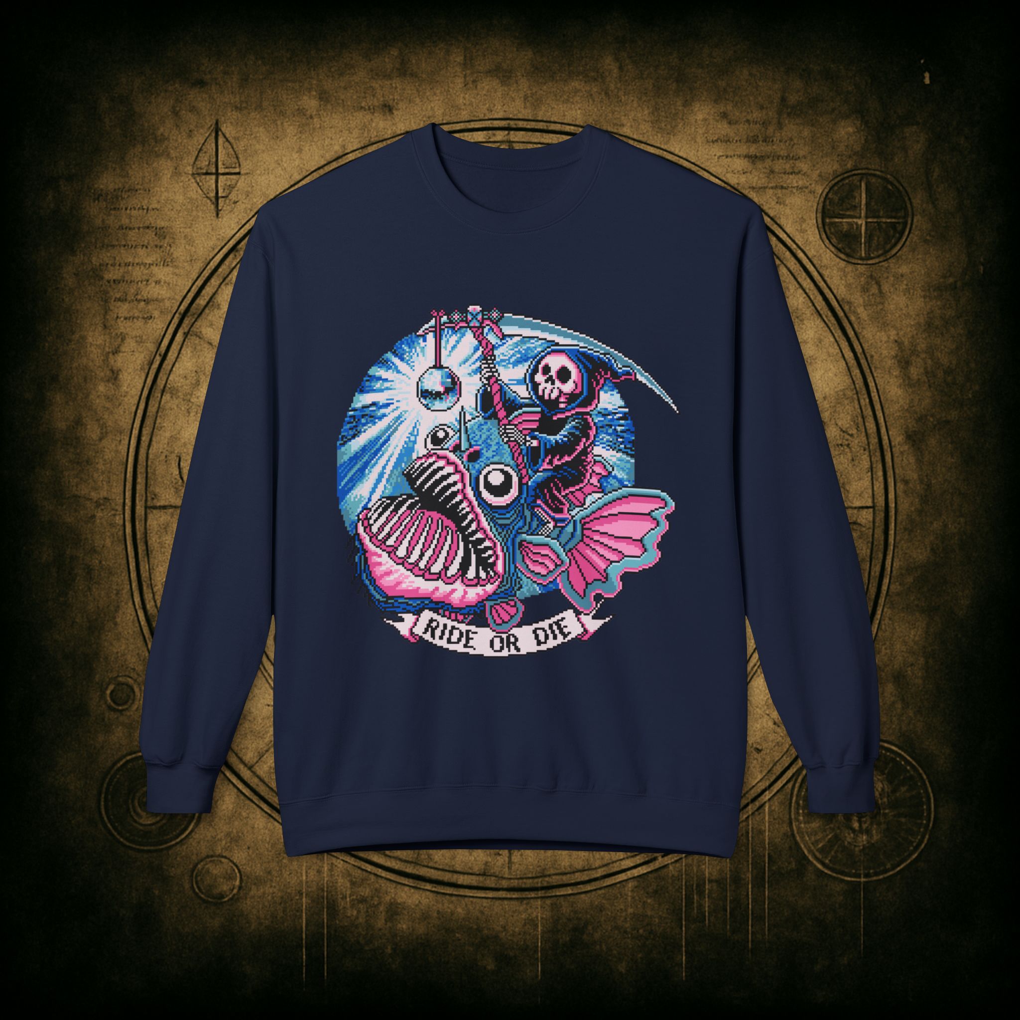 Ride or Die Angler Fish Unisex Sweatshirt - Image 34