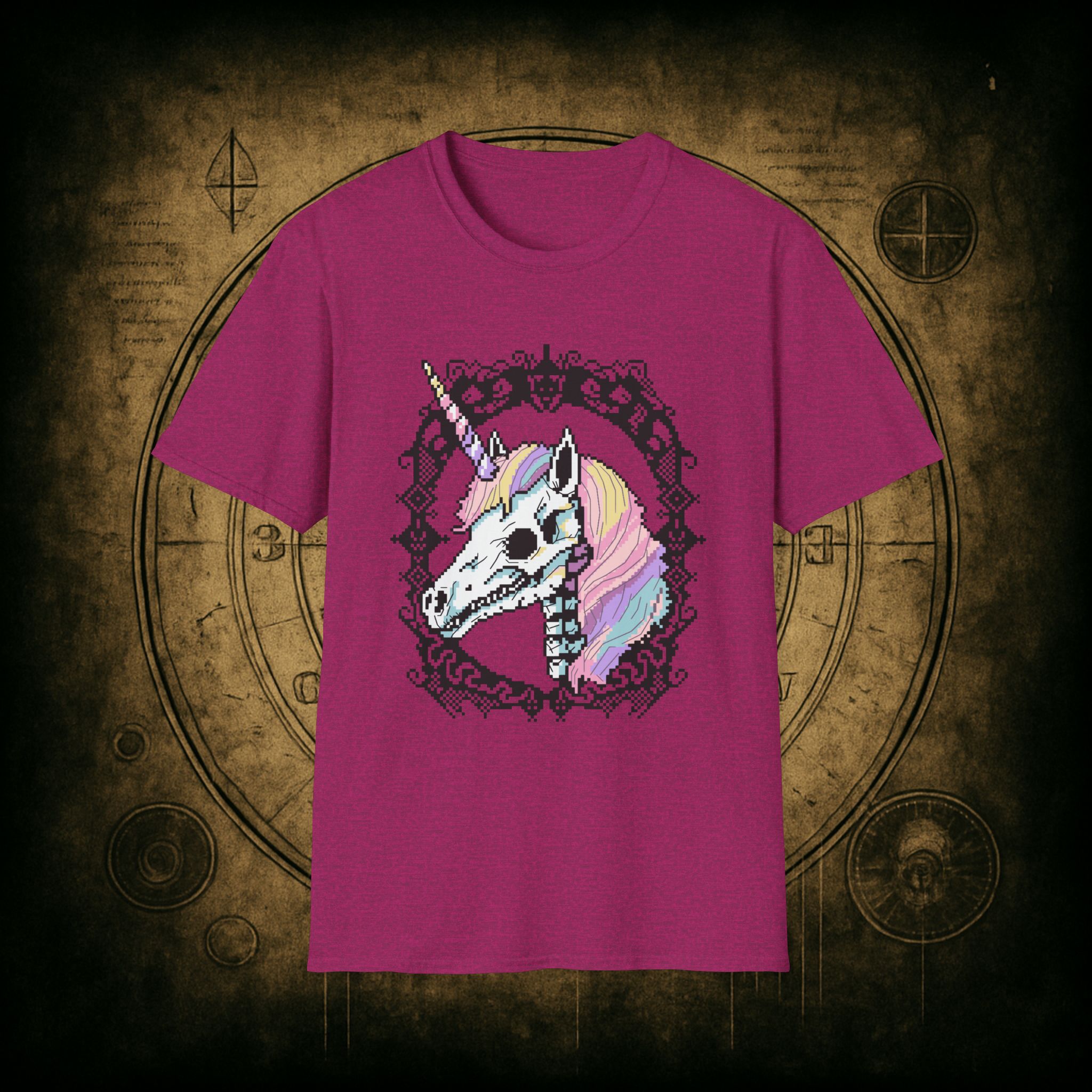 Pastel Goth Skeleton Unicorn Unisex T-shirt - Image 43