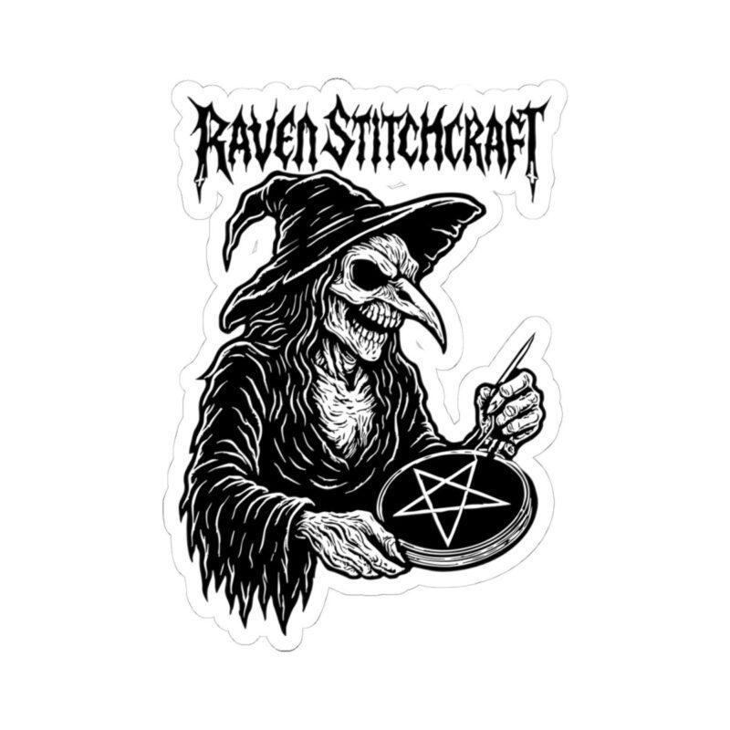 Raven Stitcher Kiss-Cut Sticker