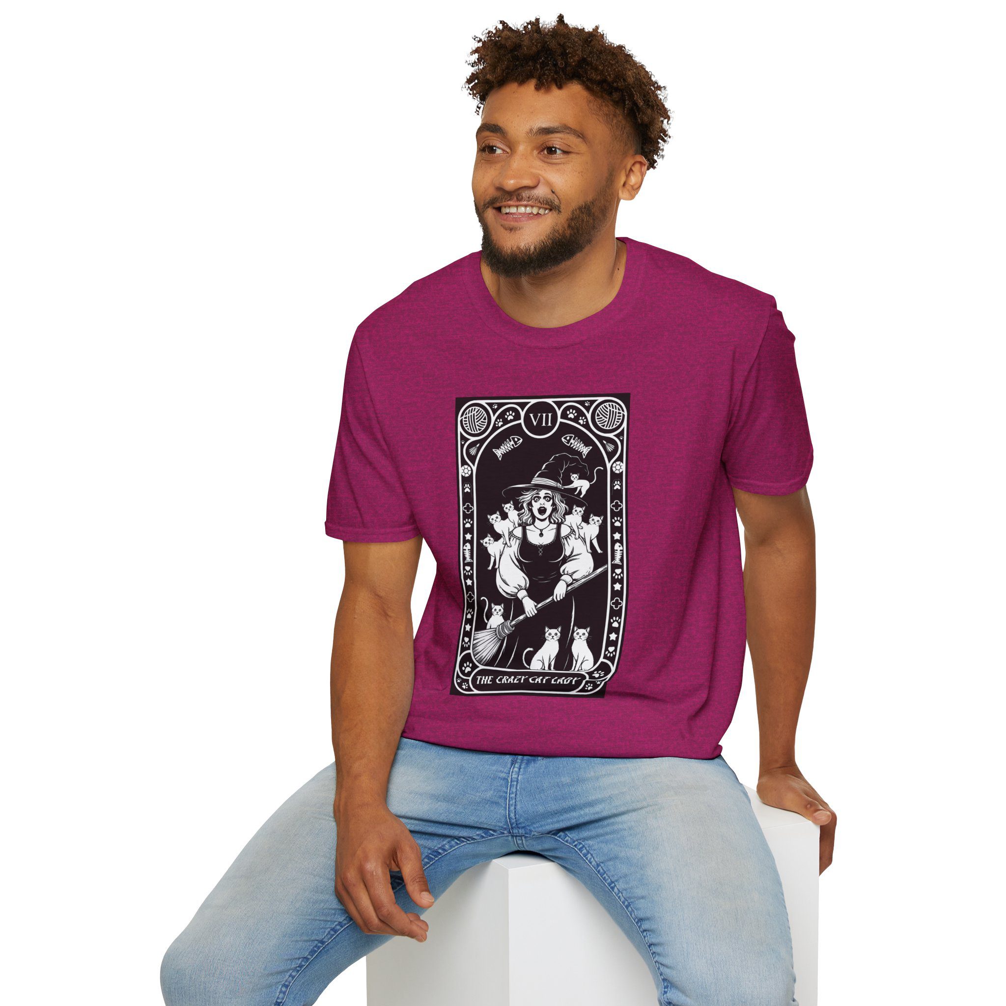 The Crazy Cat Lady Tarot Unisex T-Shirt - Image 42