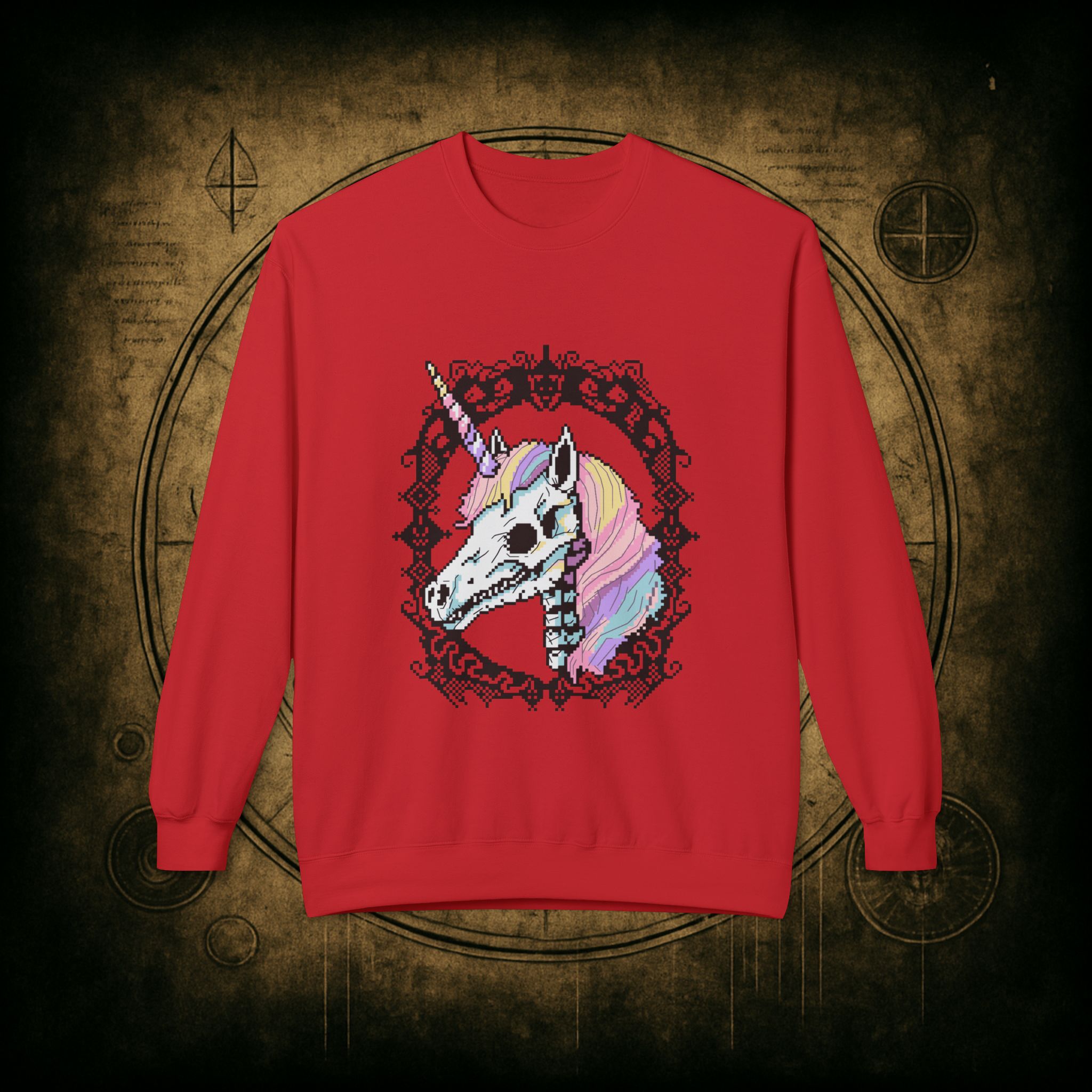 Pastel Goth Skeleton Unicorn Unisex Sweatshirt - Image 4