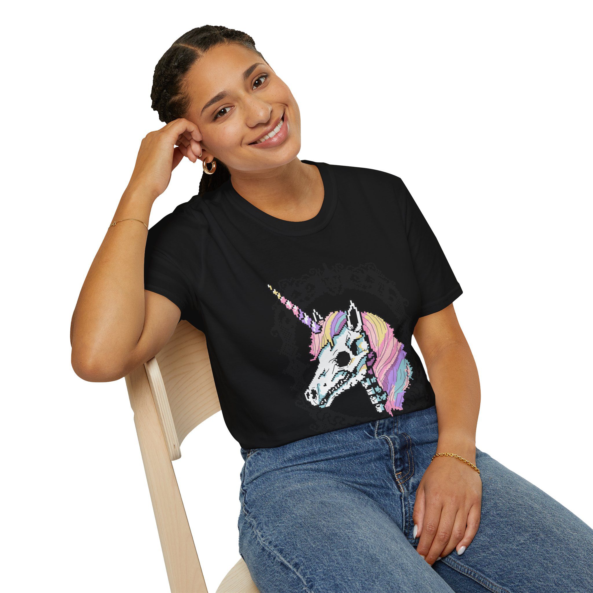 Pastel Goth Skeleton Unicorn Unisex T-shirt - Image 15