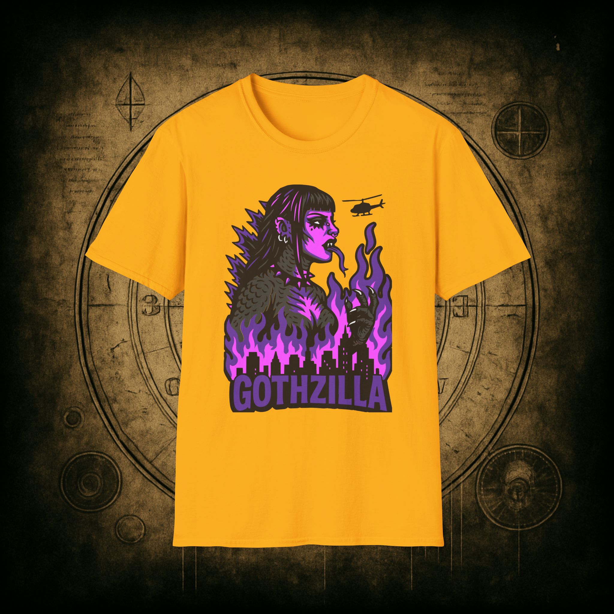 Gothzilla (Purple) Unisex T-Shirt - Image 27