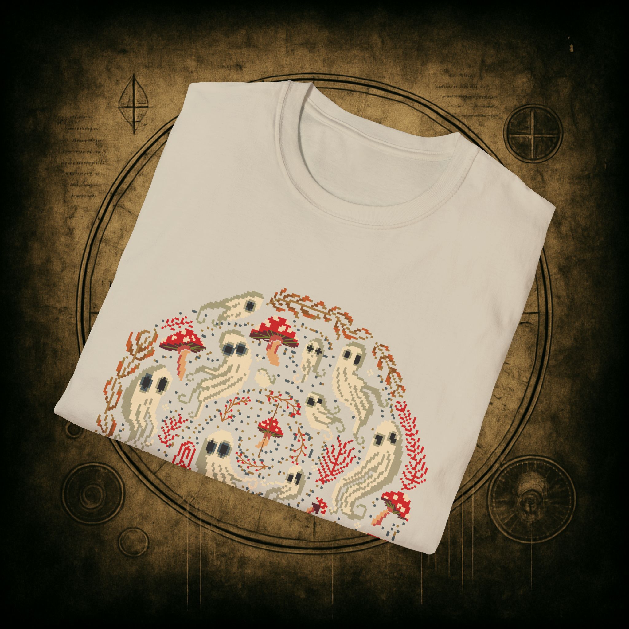 Spiral Mushrooms & Ghosts Unisex T-Shirt - Image 23