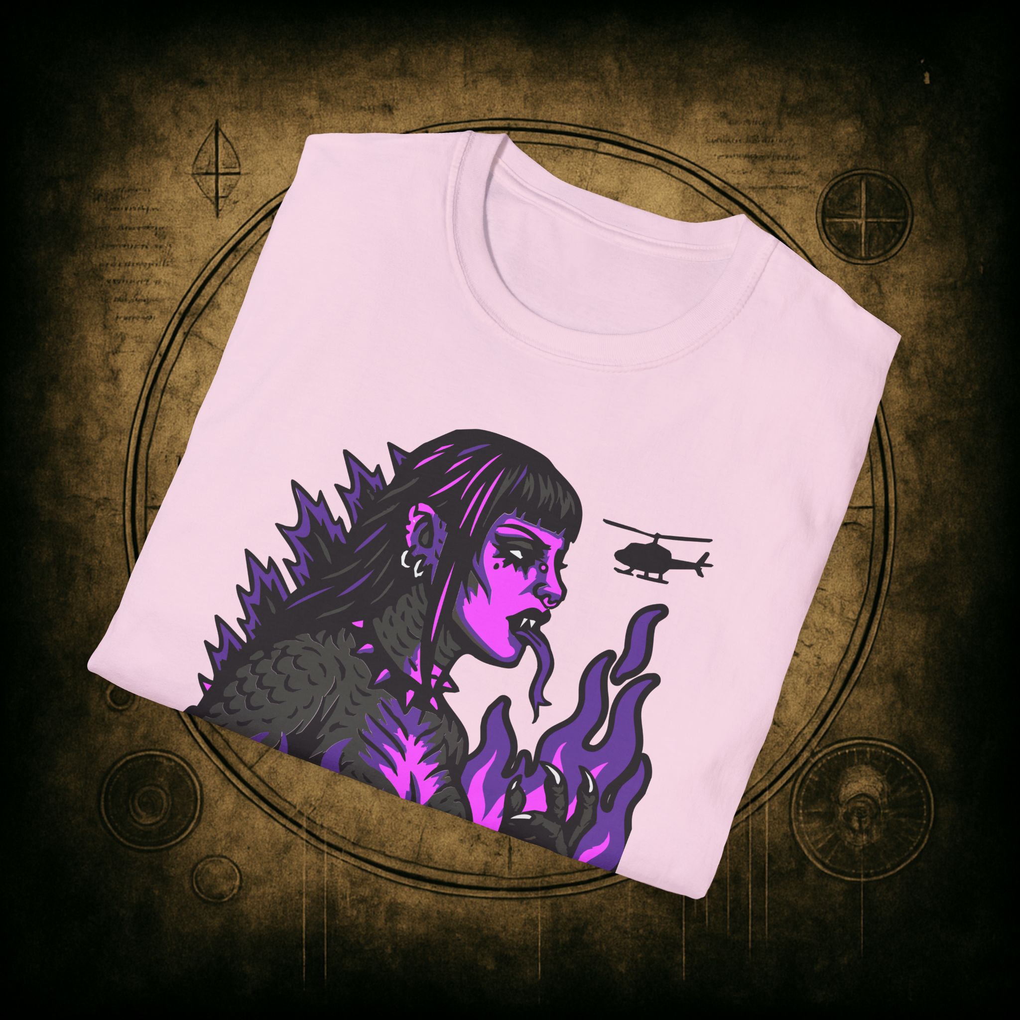 Gothzilla (Purple) Unisex T-Shirt - Image 64