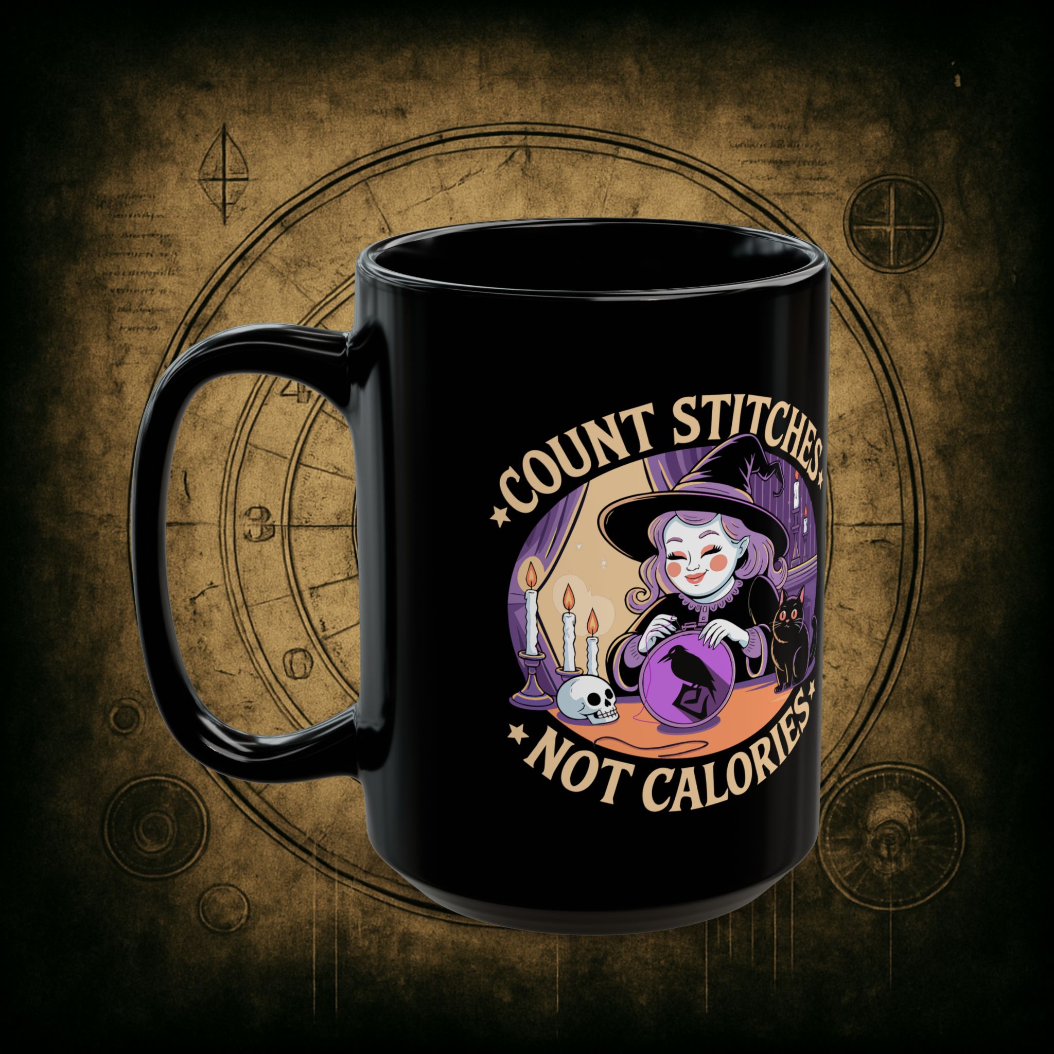 Count Stitches Not Calories Ceramic Mug - Image 8