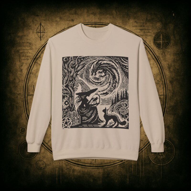 Woodcut Stitch Witch Unisex Sweatshirt