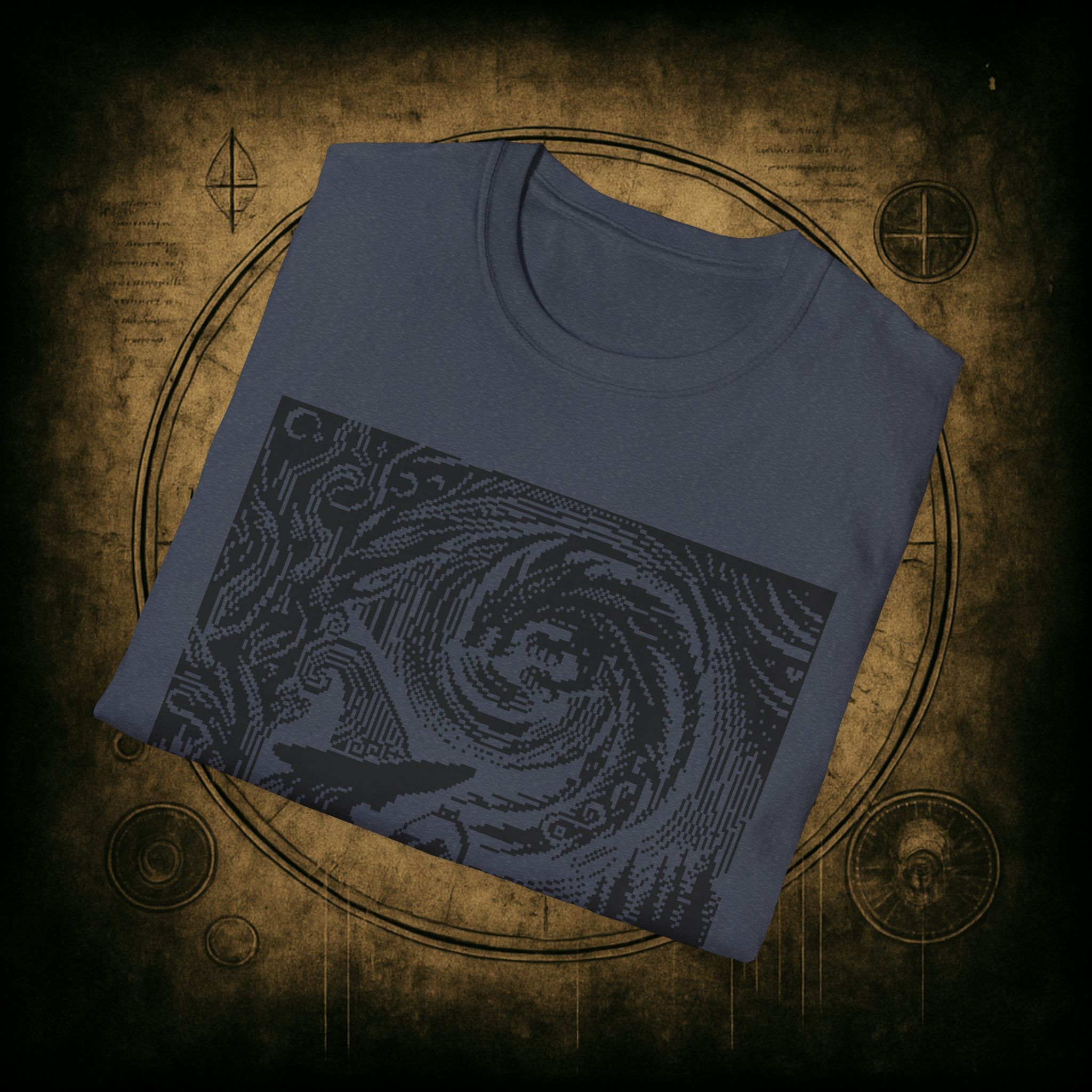 Woodcut Stitch Witch Unisex T-Shirt - Image 54