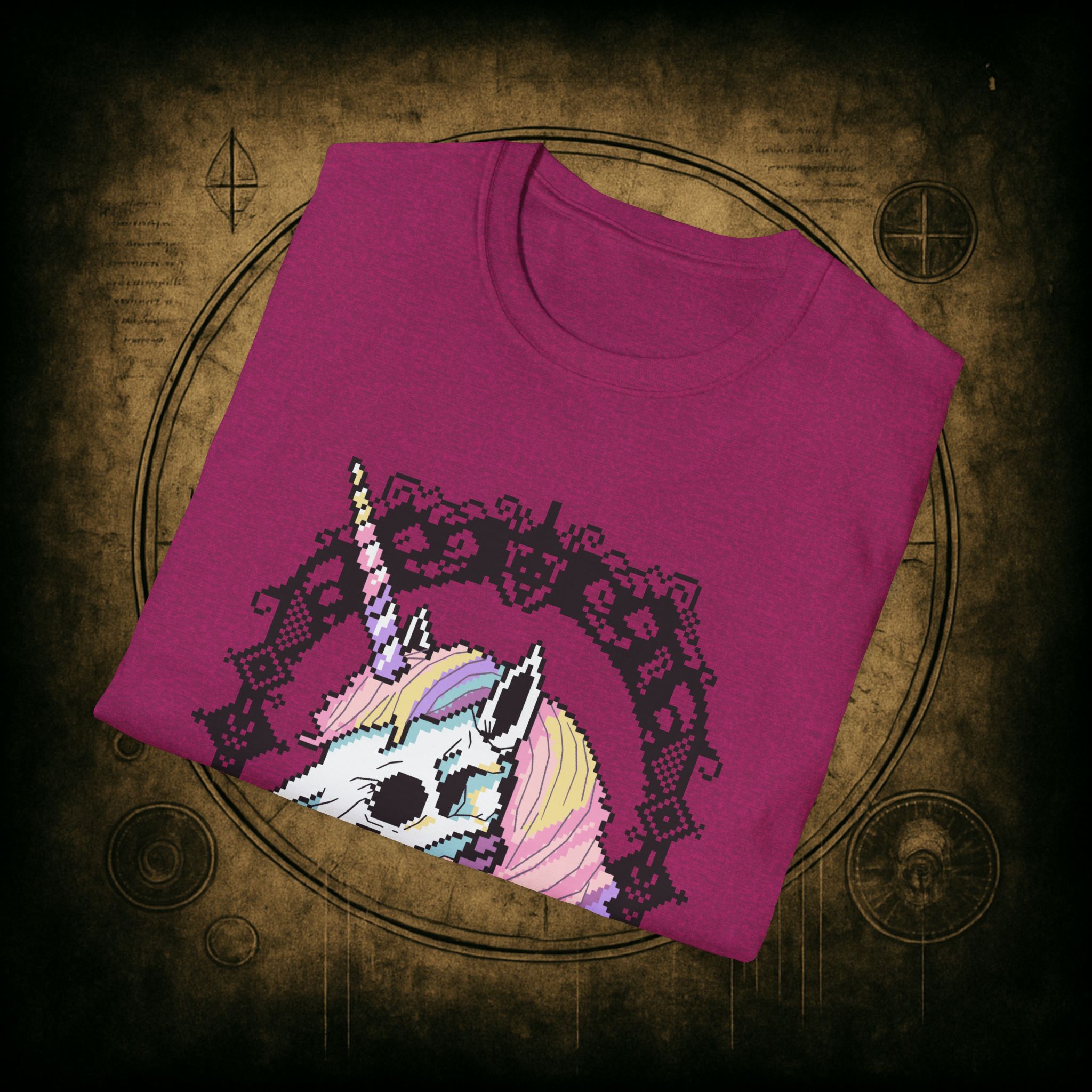 Pastel Goth Skeleton Unicorn Unisex T-shirt - Image 44