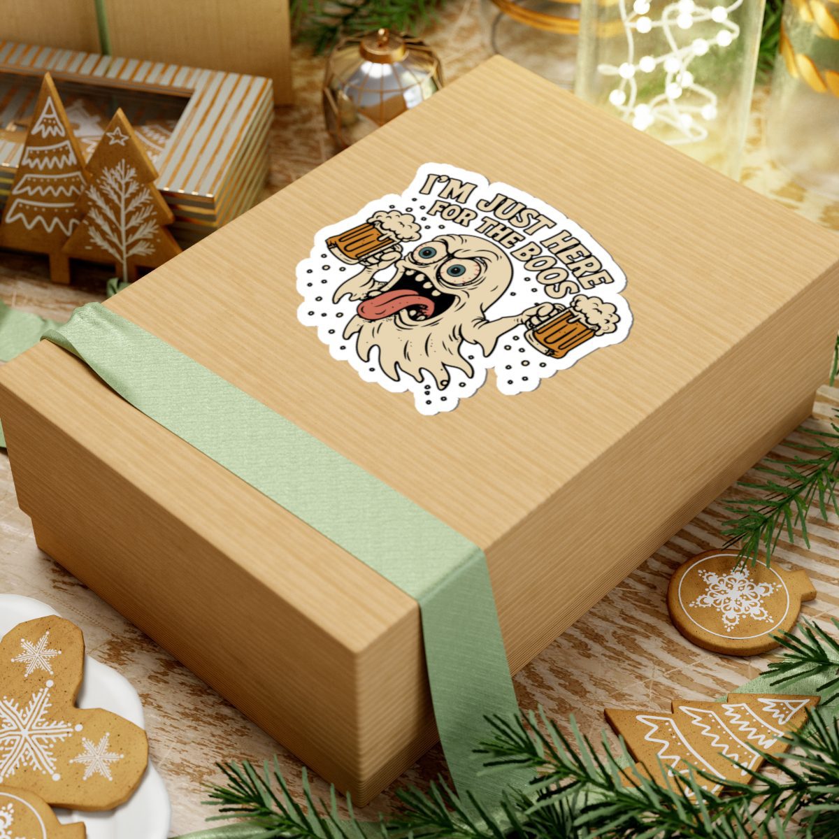 Here for the Boos Kiss-Cut Sticker - Image 3