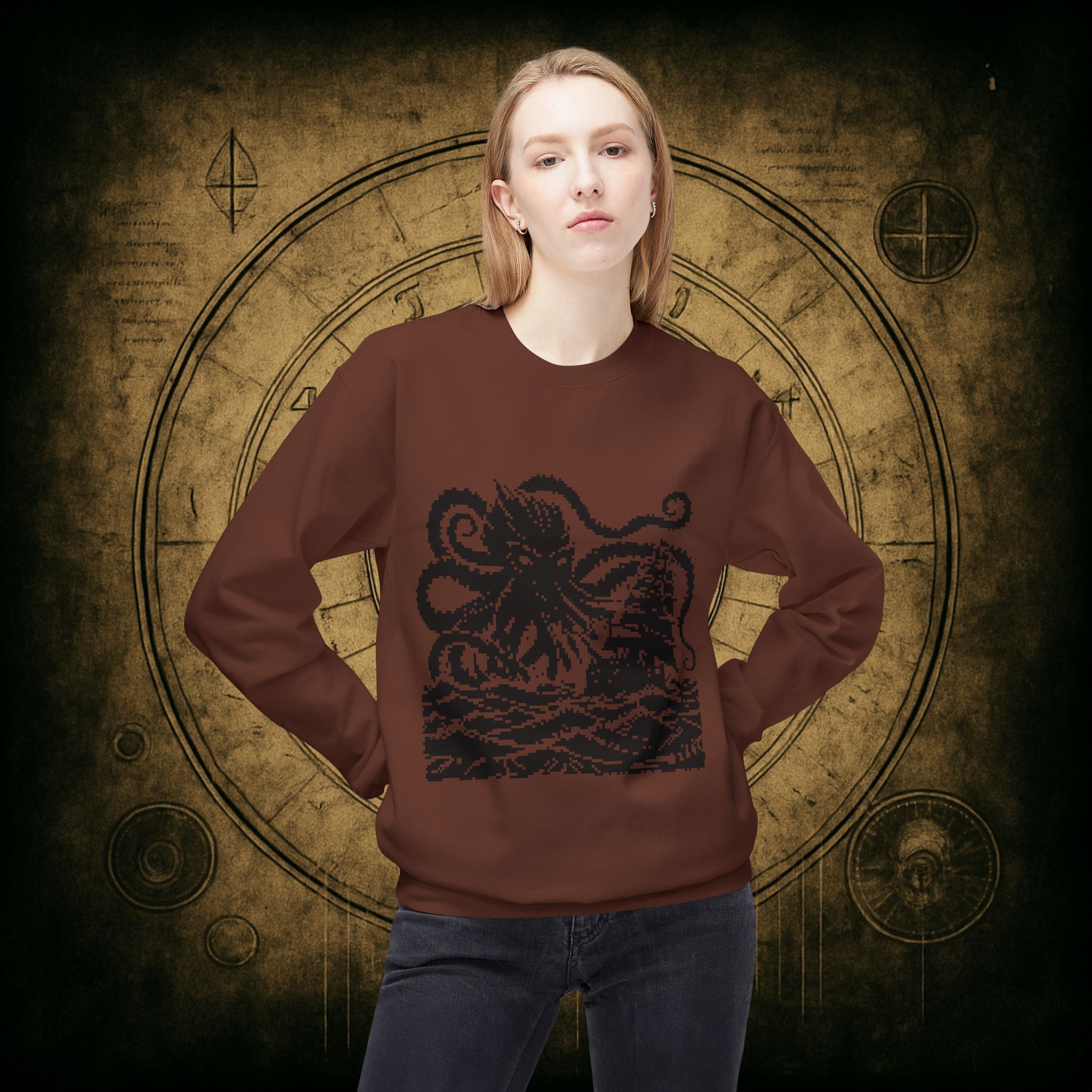 Woodcut Kraken Unisex Sweatshirt - Image 11