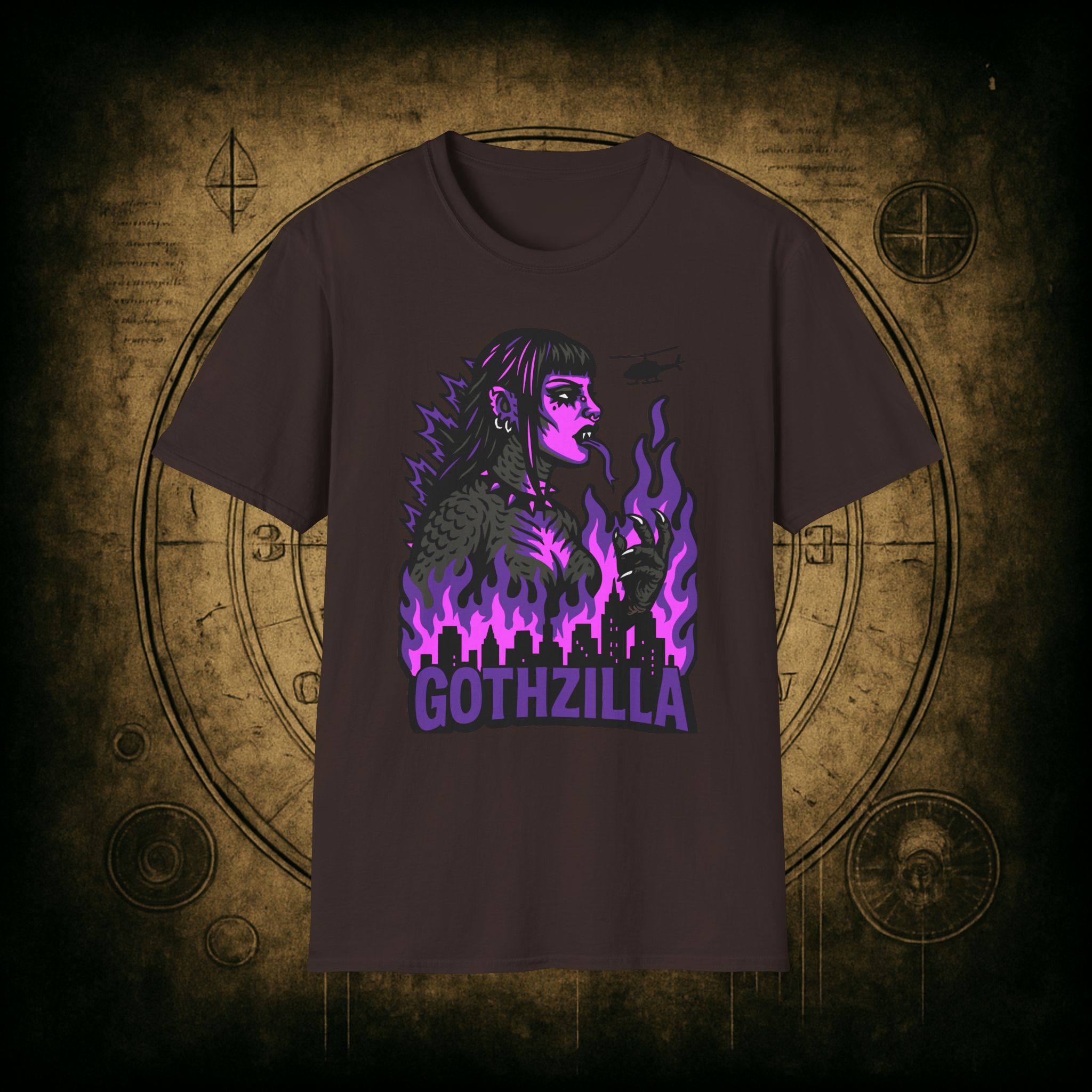 Gothzilla (Purple) Unisex T-Shirt - Image 38