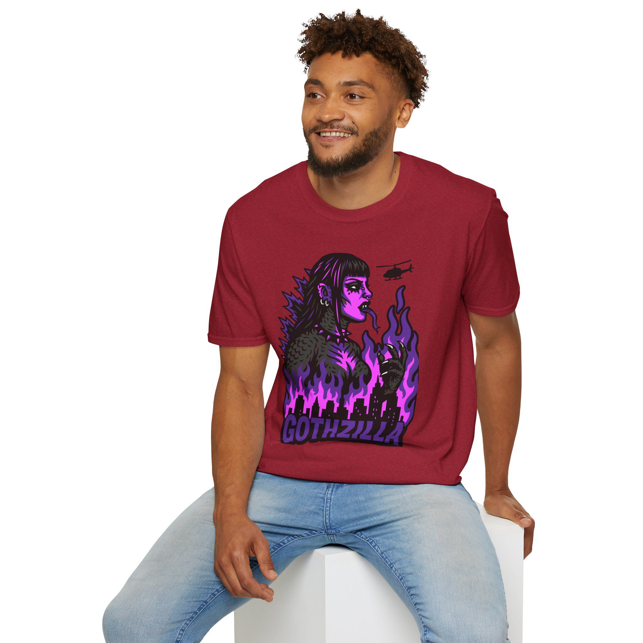 Gothzilla (Purple) Unisex T-Shirt - Image 77