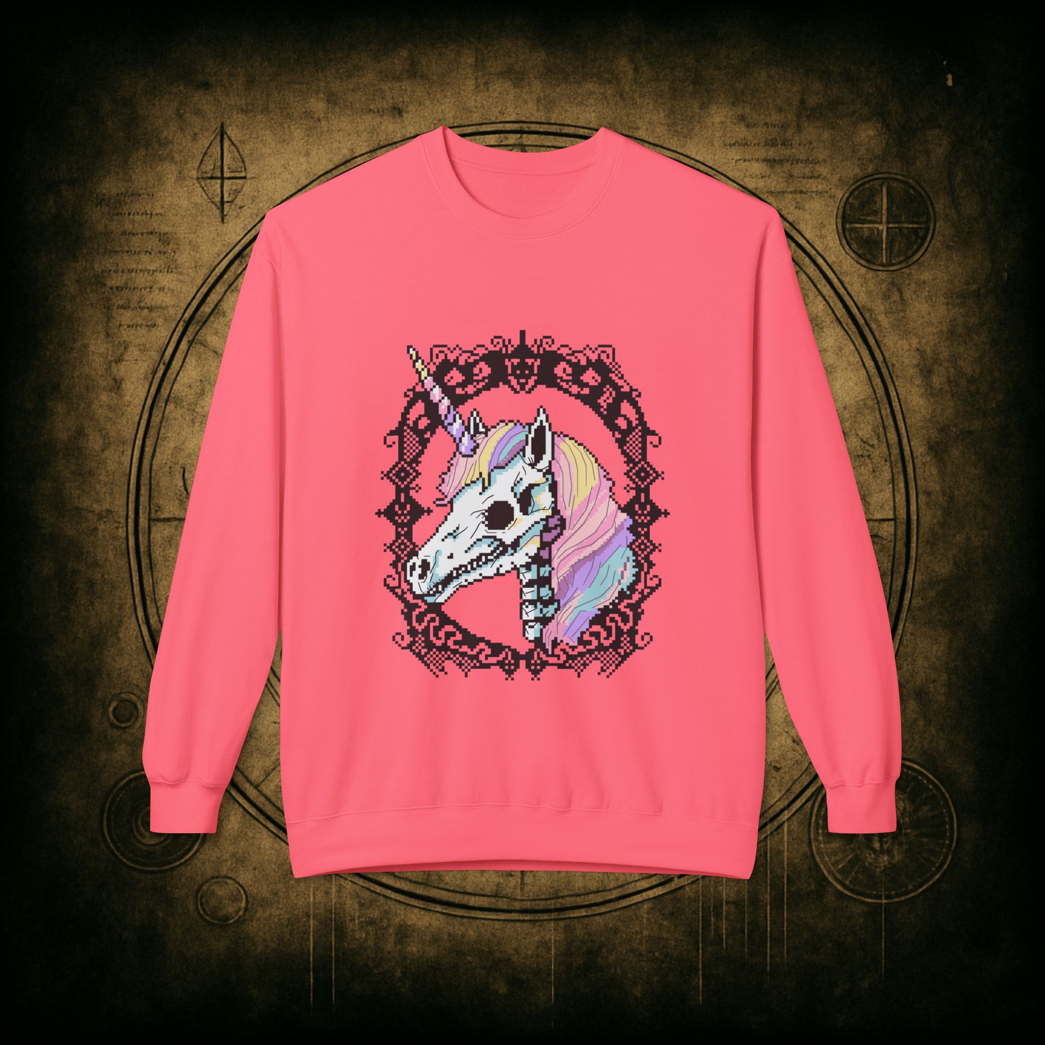 Pastel Goth Skeleton Unicorn Unisex Sweatshirt - Image 40