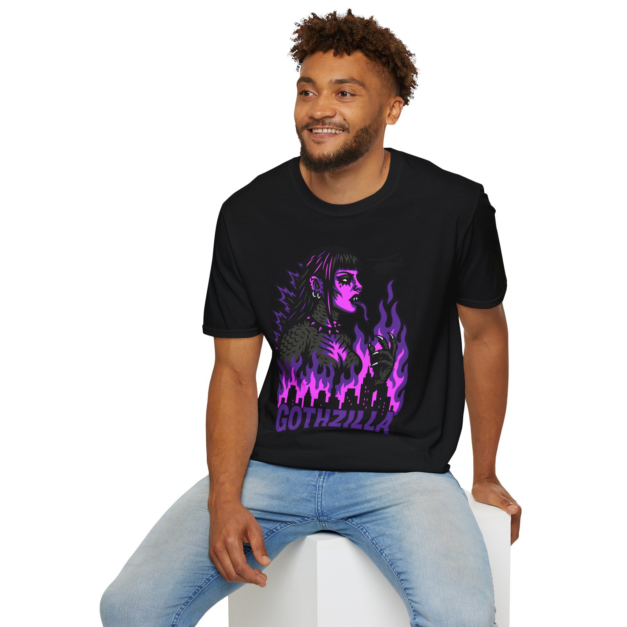 Gothzilla (Purple) Unisex T-Shirt - Image 17